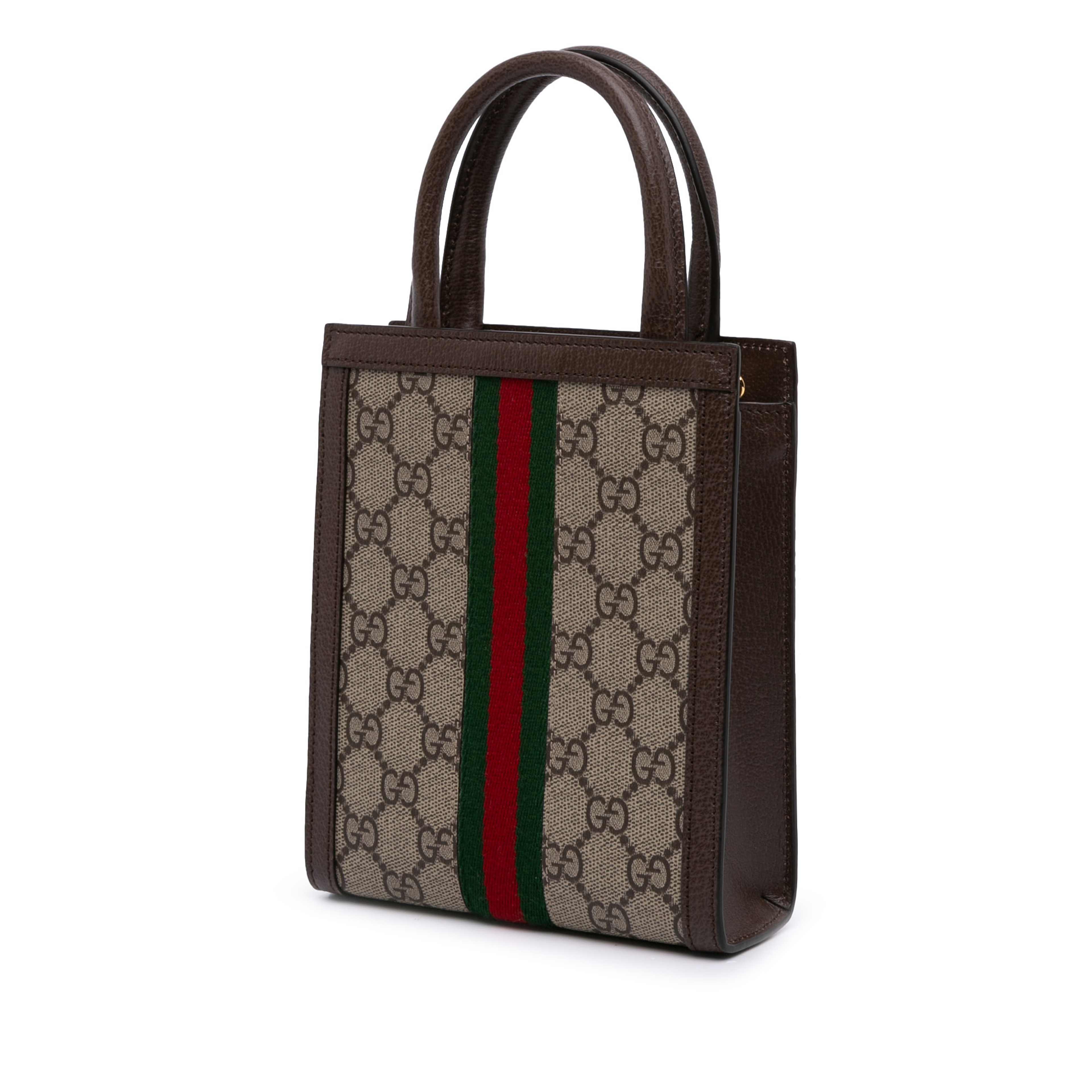 Gucci Mini Gg Supreme Ophidia Web Satchel, från Luxclusif, i färgen beige. Klicka för att öppna bilden i stort format