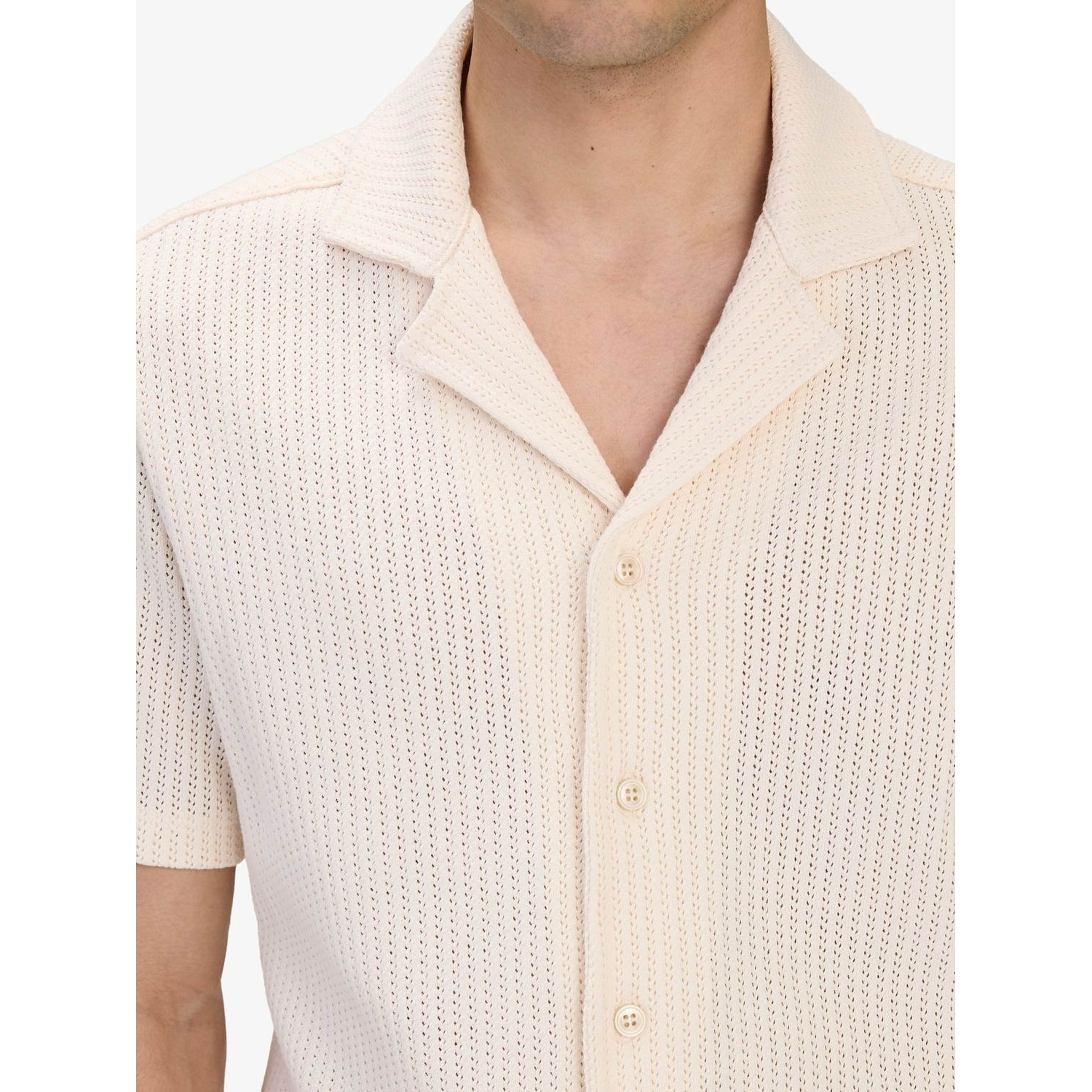 Cotton Crochet S/s Shirt (mateo), från John Henric, i färgen off white. Klicka för att öppna bilden i stort format