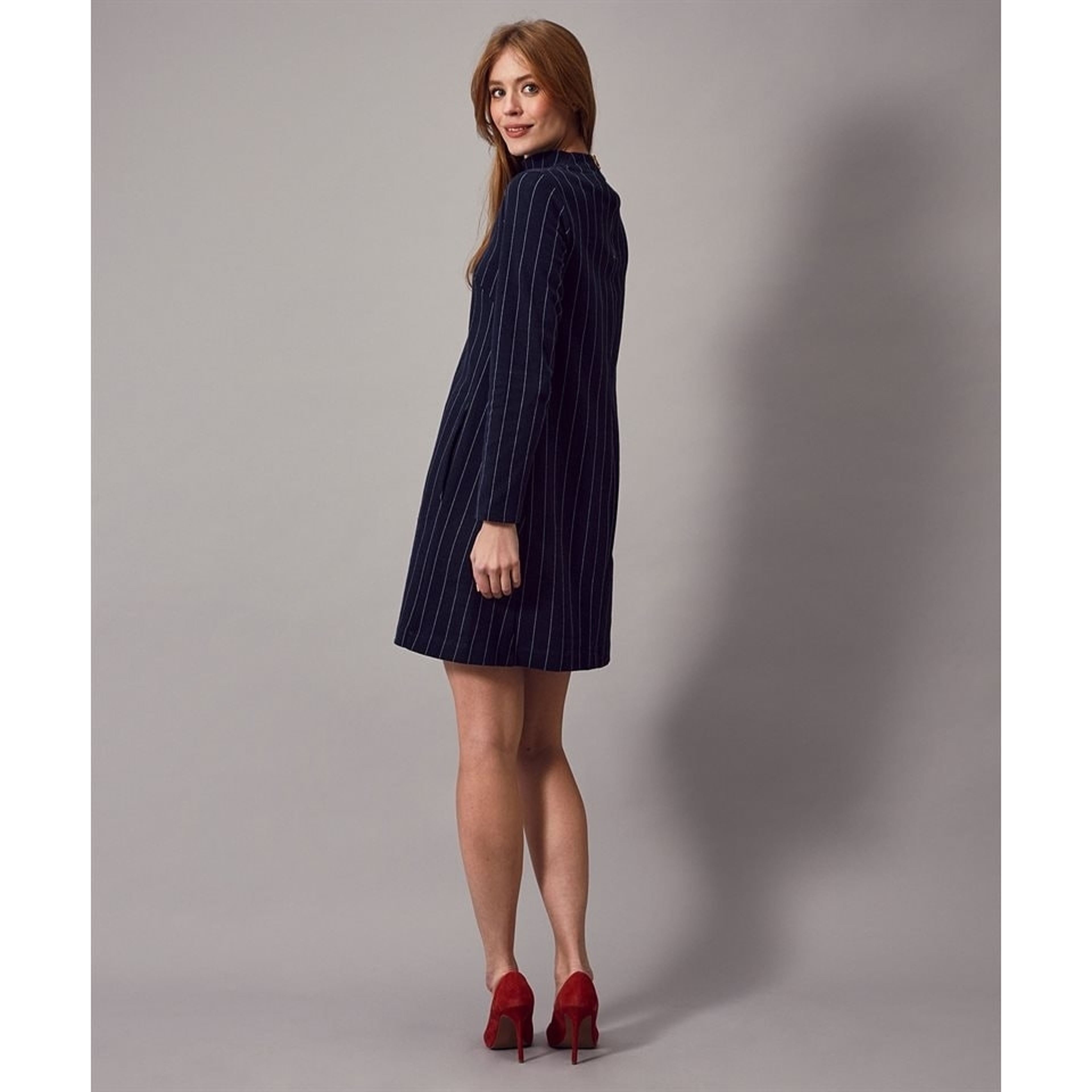 - Bernadette Stripe Dress Navy