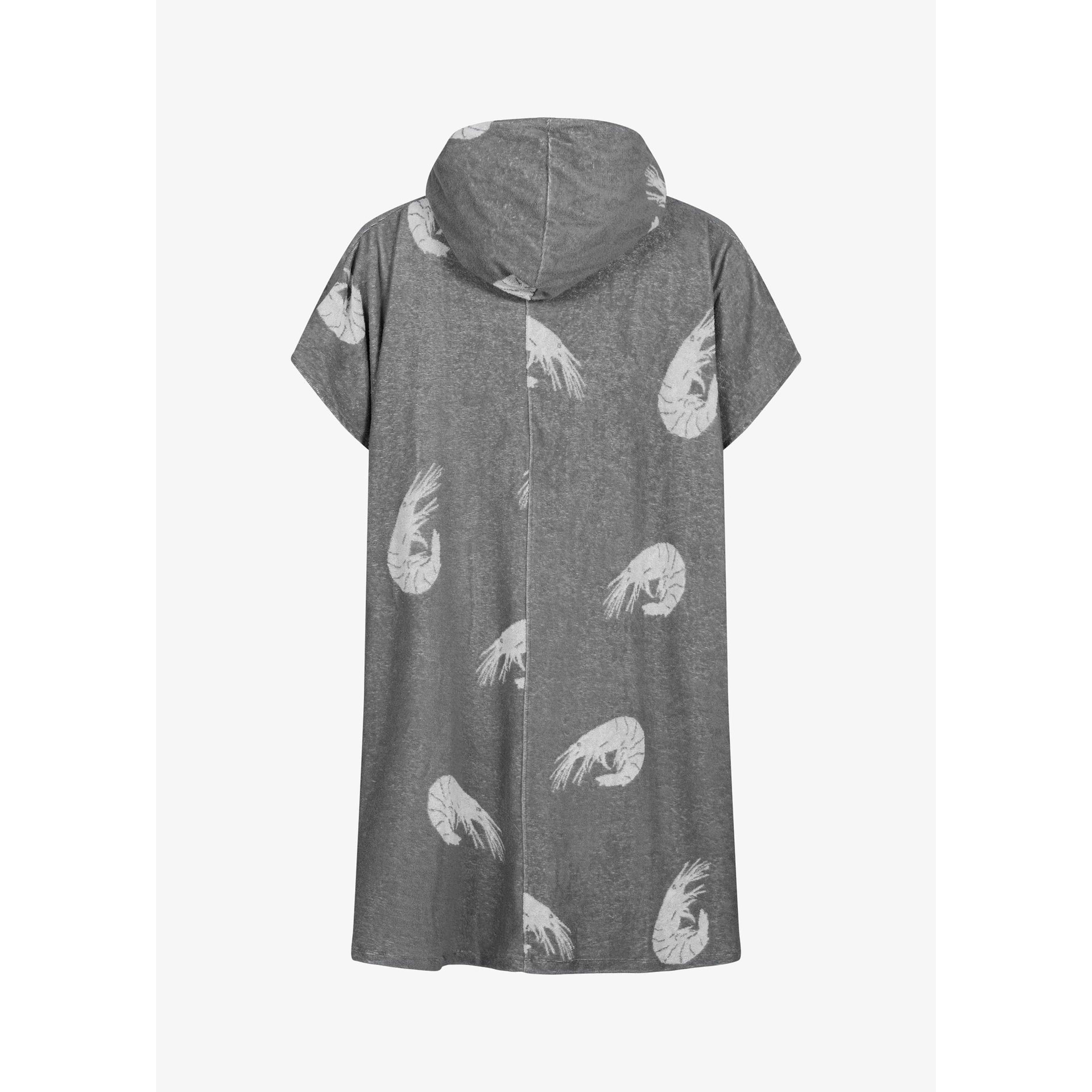 Frottéponcho Räka Grå