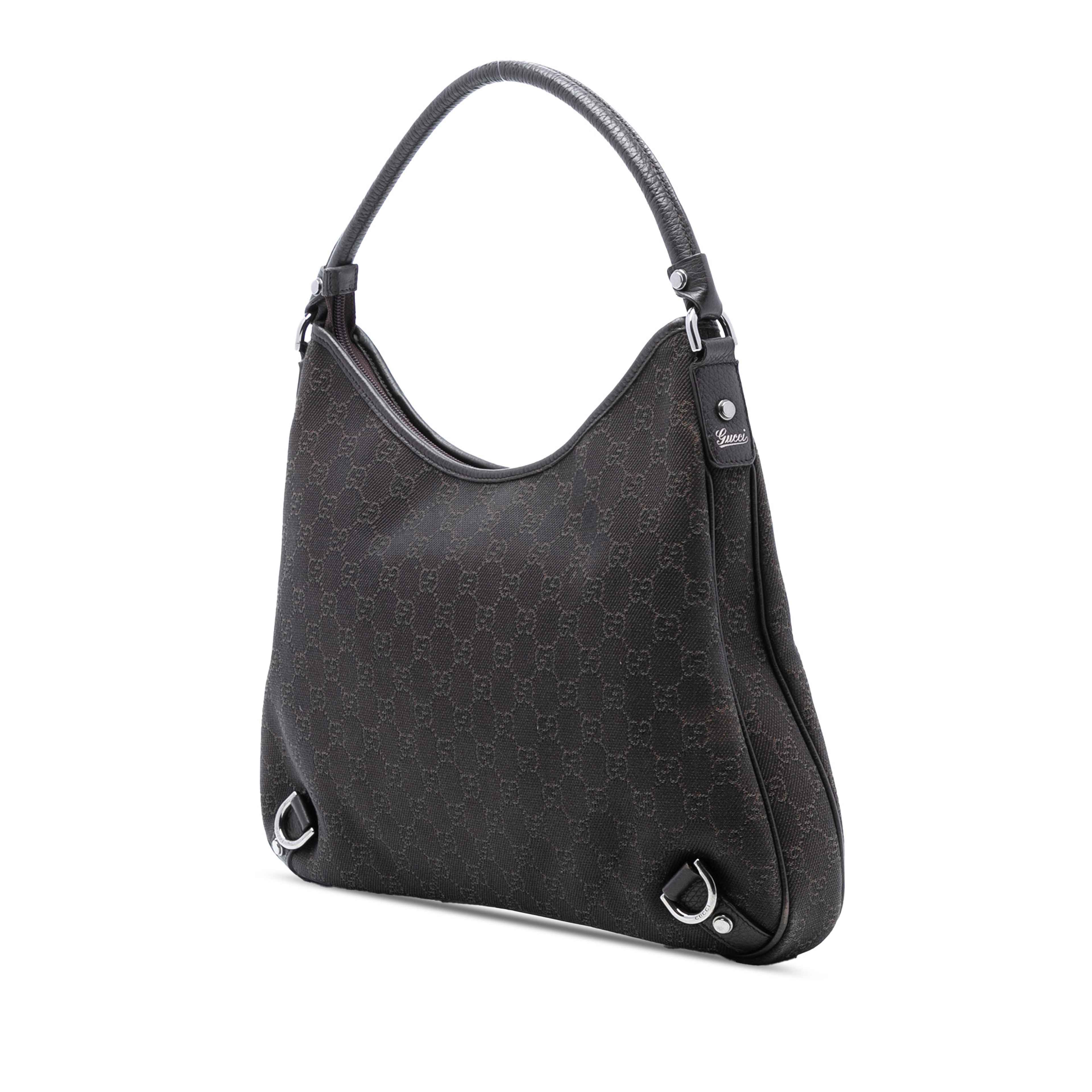 Gucci Gg Denim Abbey D Ring Shoulder Bag, från Luxclusif, i färgen dark brown. Klicka för att öppna bilden i stort format