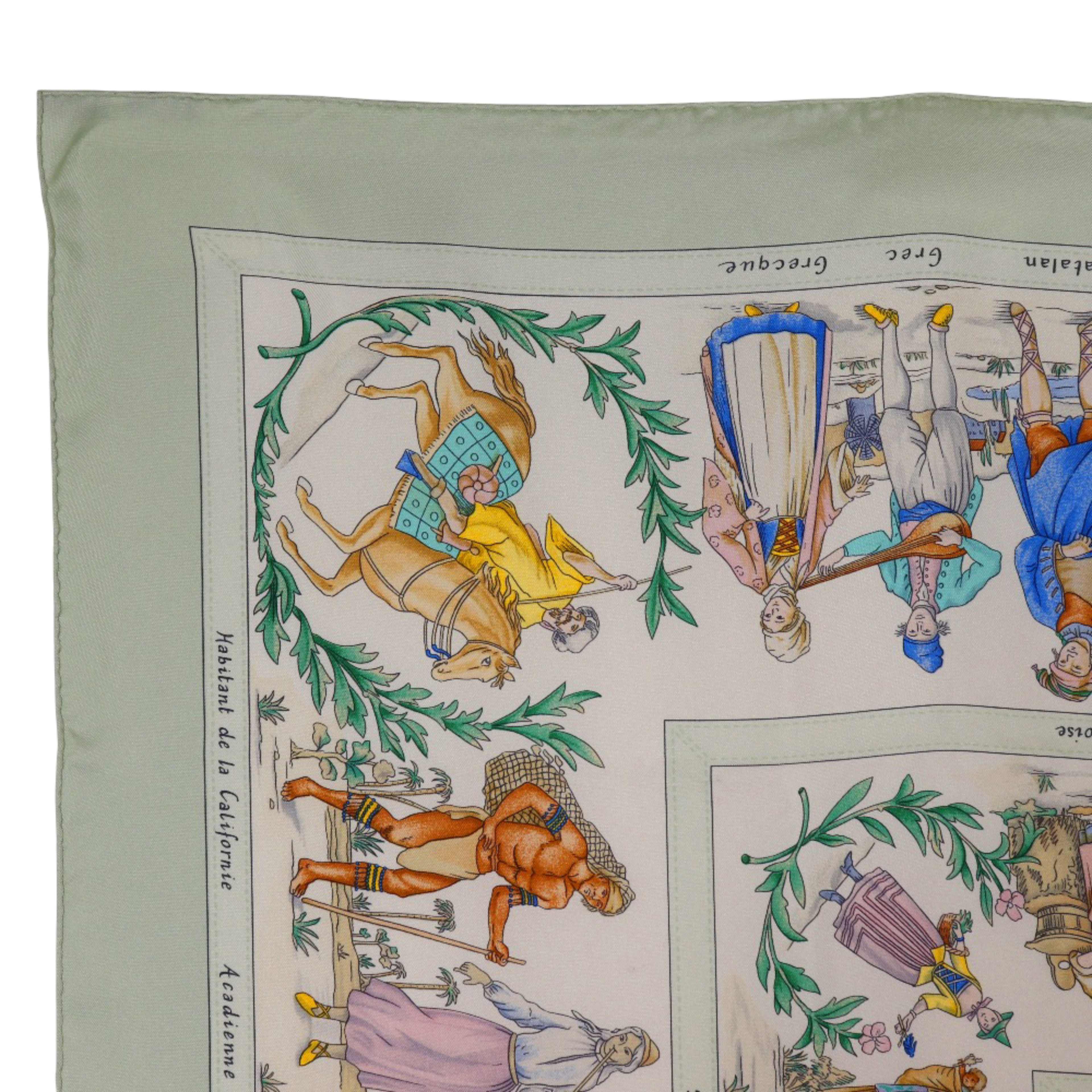 Hermès Costumes Civils Actuels Silk Scarf 90, från Luxclusif, i färgen white. Klicka för att öppna bilden i stort format