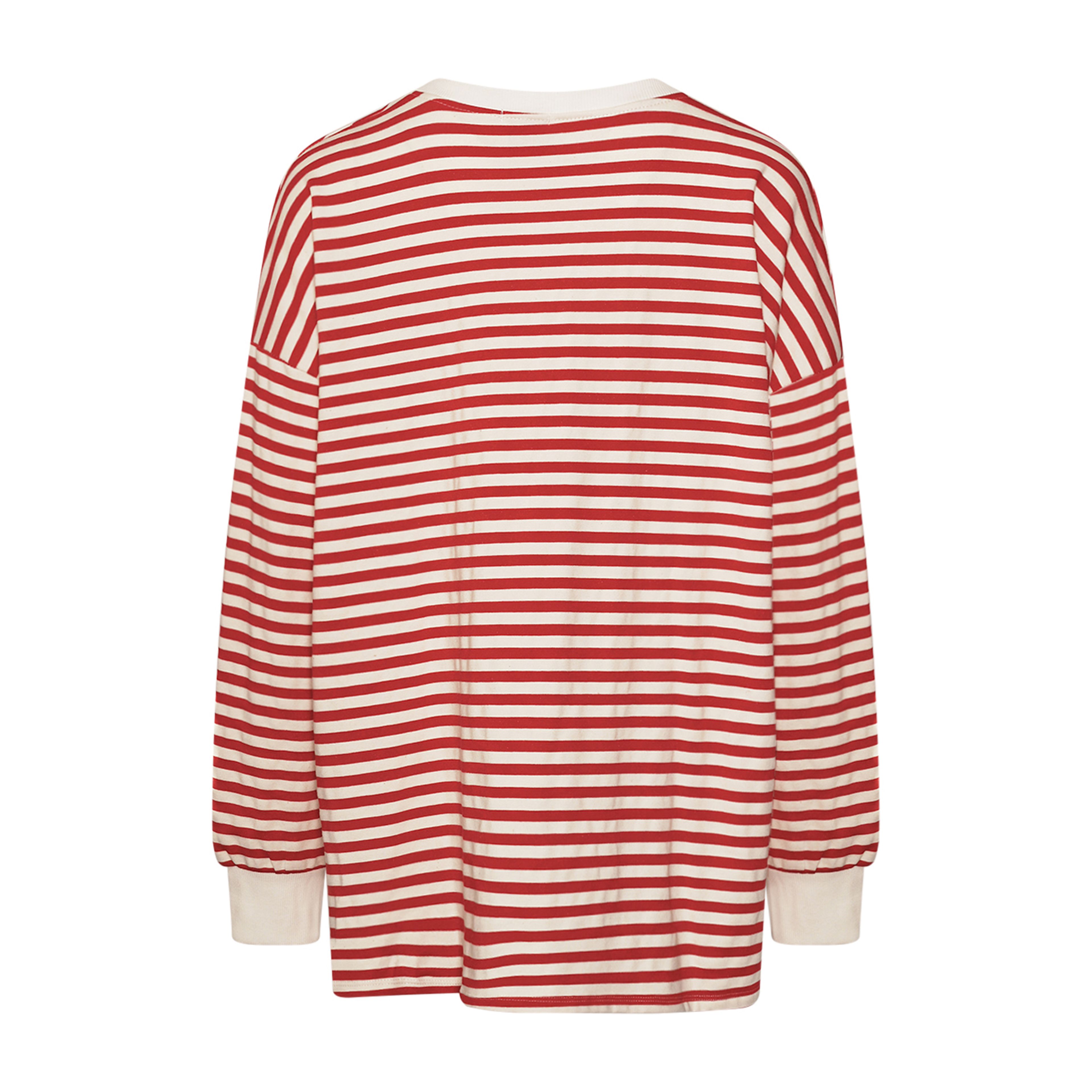 Inga, Oversize Blouse - Red/white Stripes