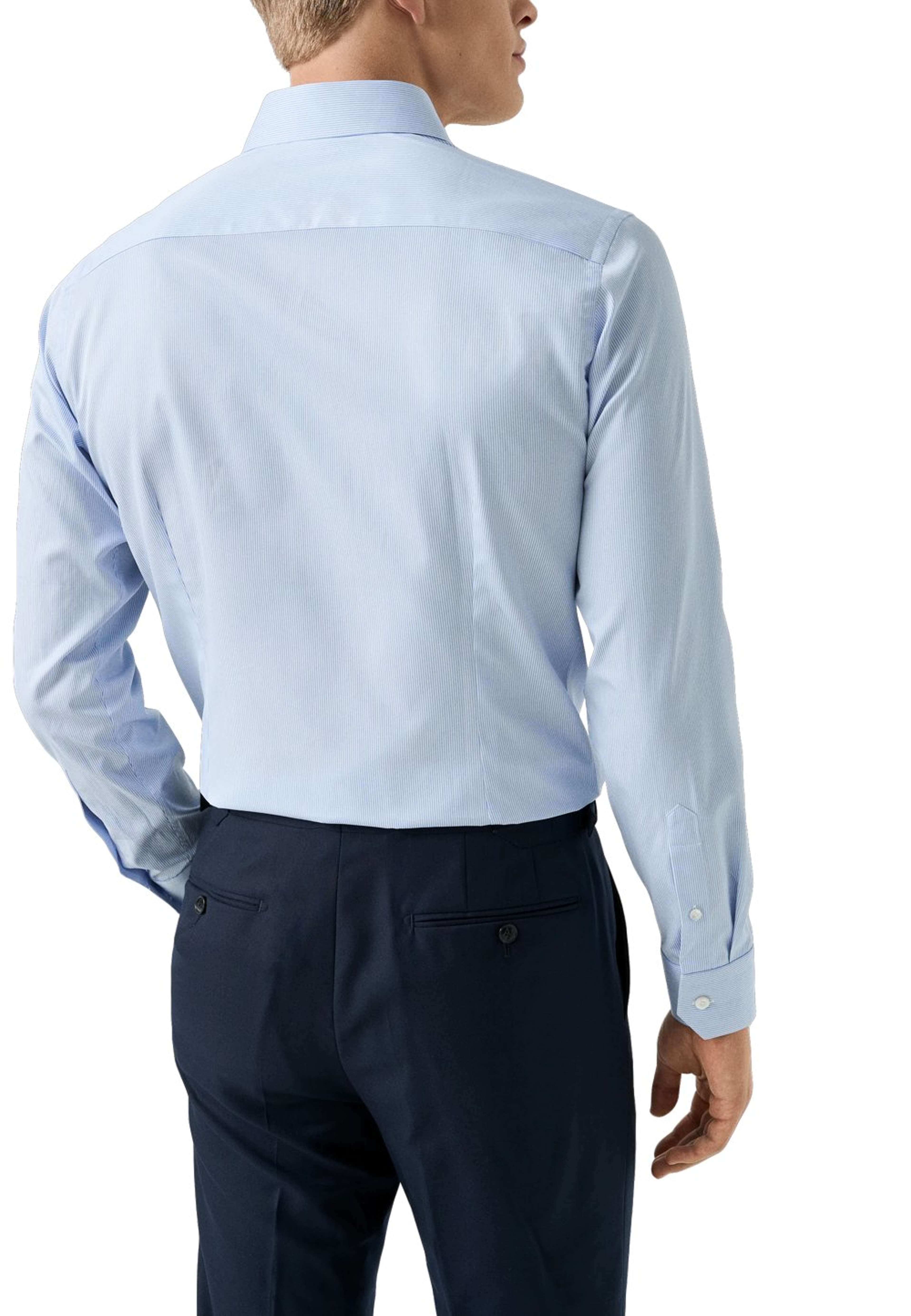 Randig Poplinskjorta I Supima 120 Slim Fit