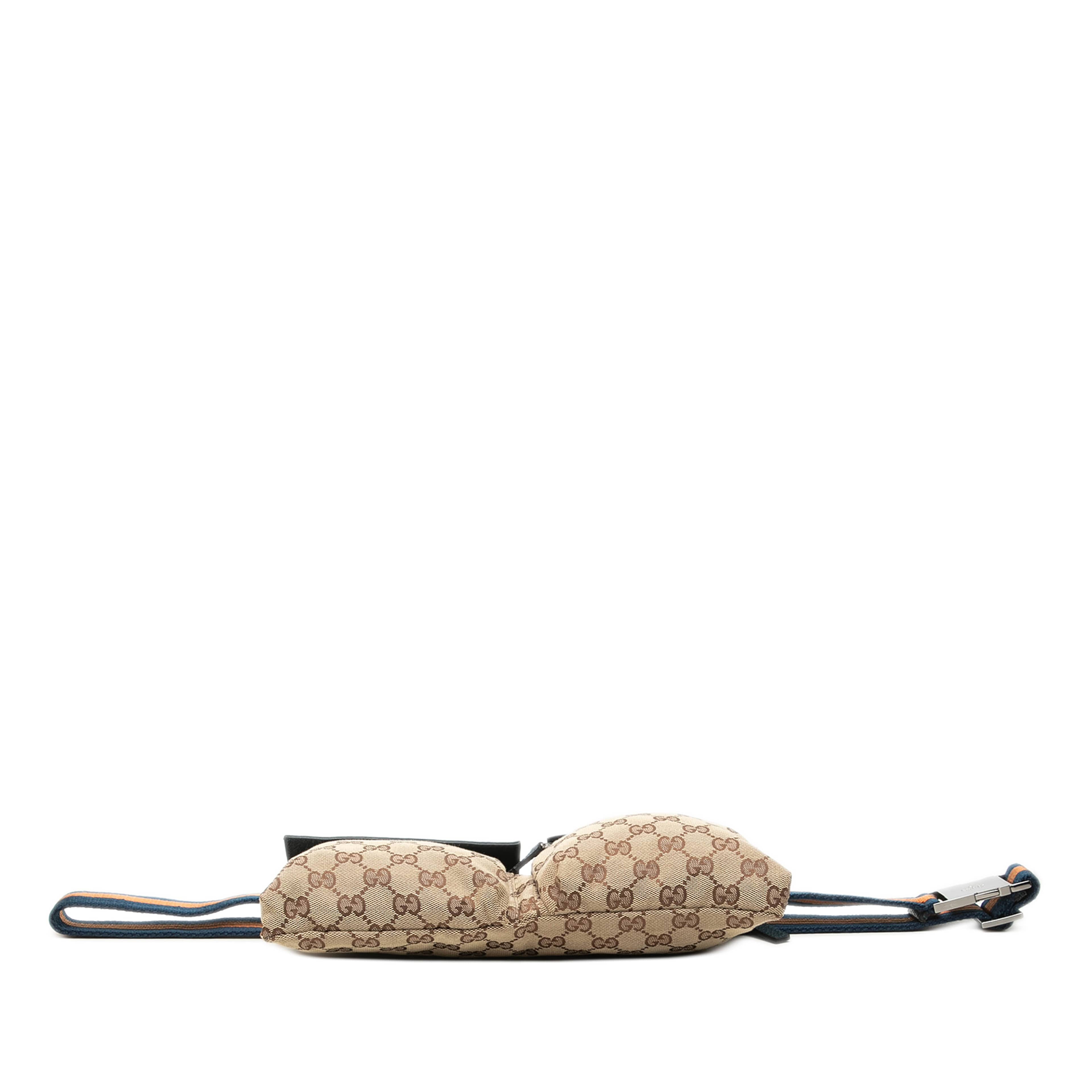 Gucci Gg Canvas Web Double Pocket Belt Bag, från Luxclusif, i färgen beige. Klicka för att öppna bilden i stort format