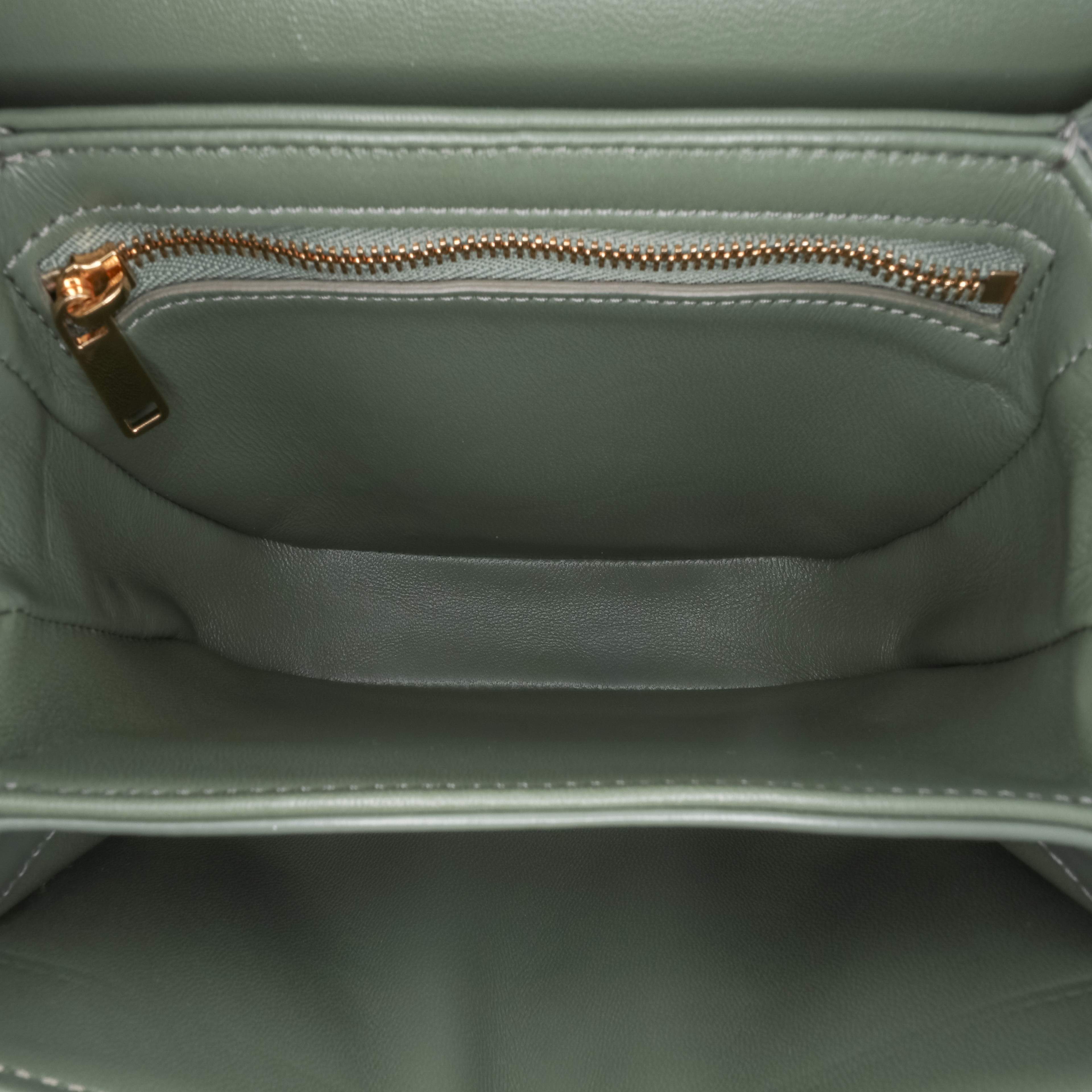 Celine Shiny Calfskin Triomphe Besace Clea Chain Crossbody