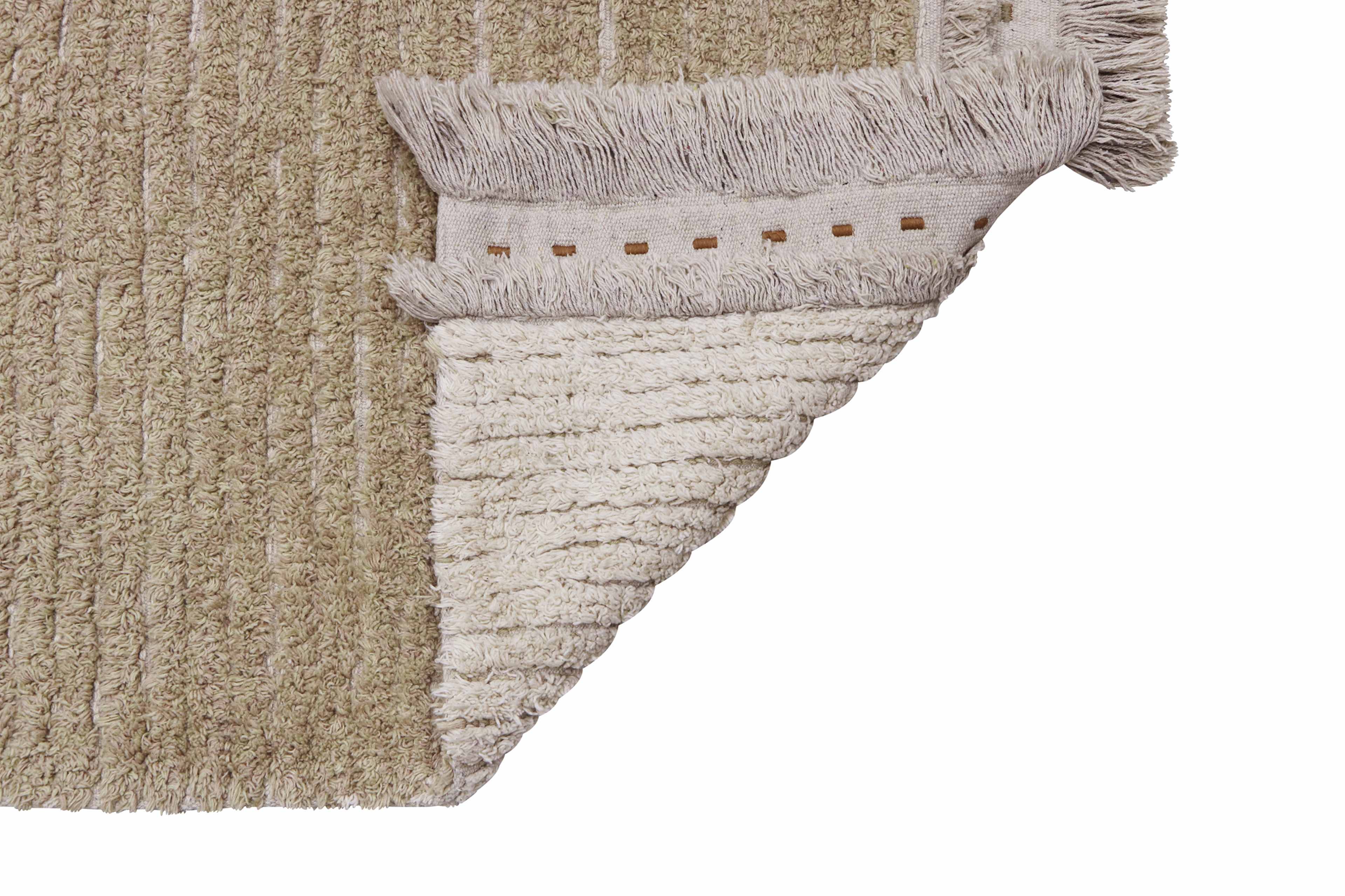 Vändbar Tvättbar Matta Duetto, från LORENA CANALS, i färgen olive, natural, terracotta, sage. Klicka för att öppna bilden i stort format