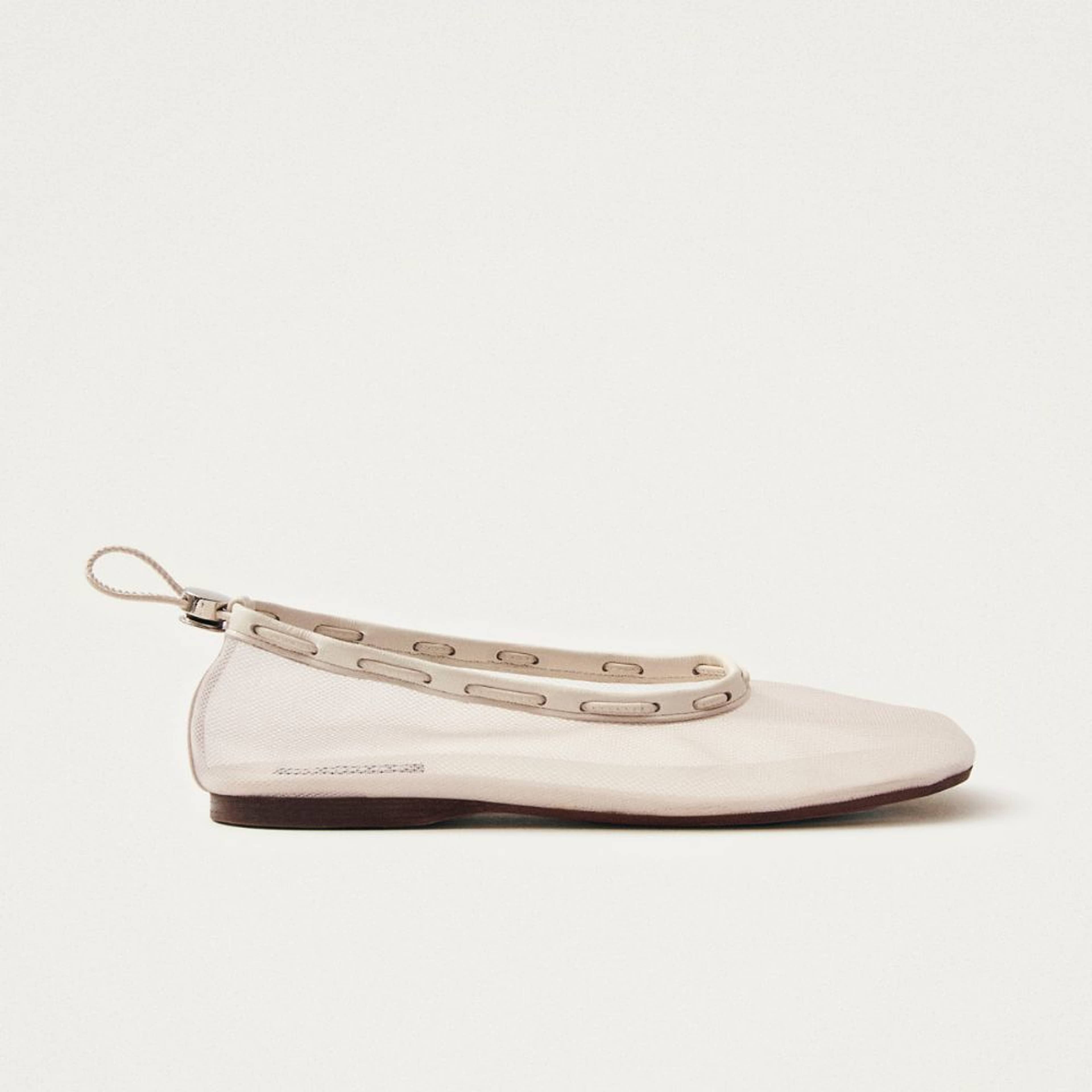 Gill Mesh White Ballet Flats