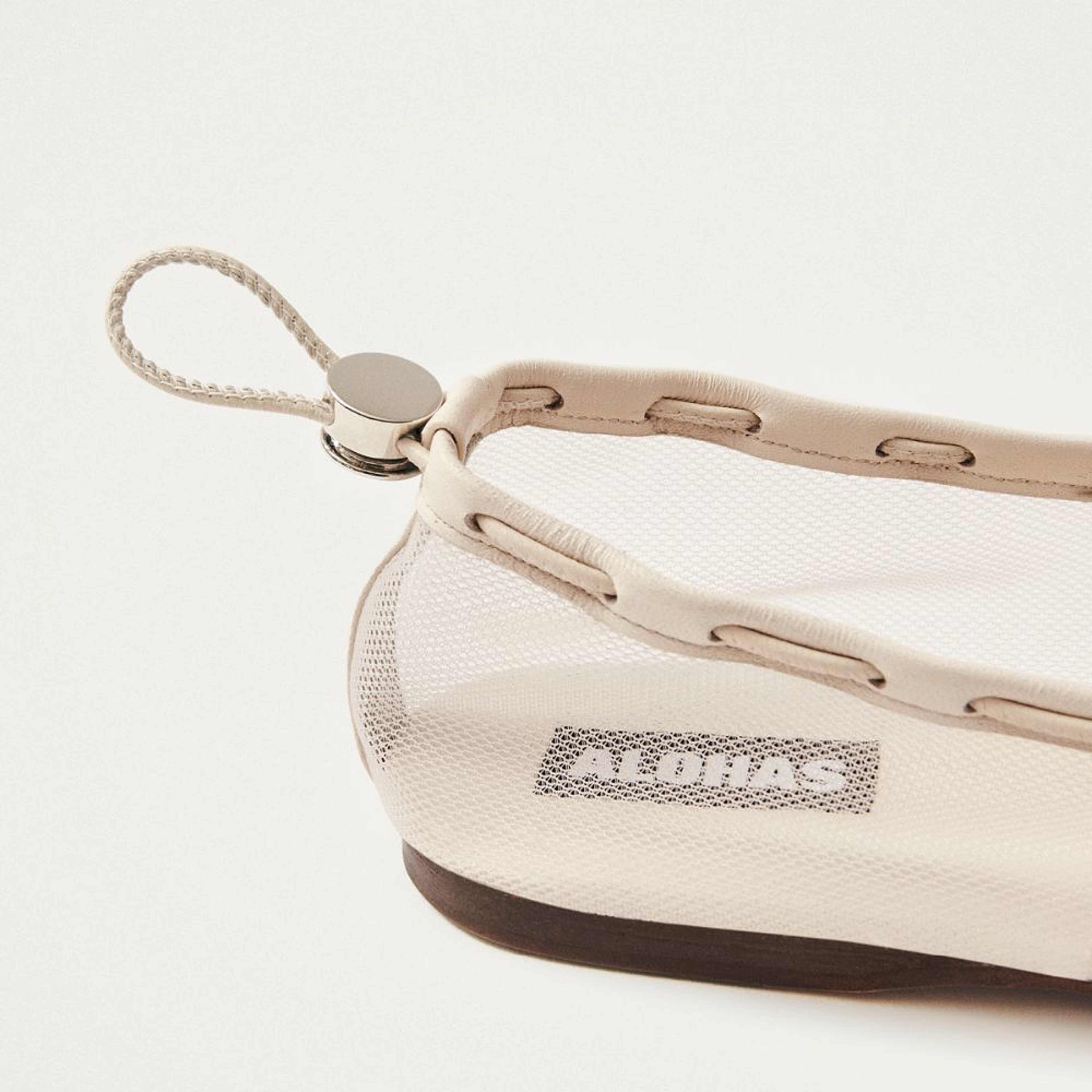 Gill Mesh White Ballet Flats