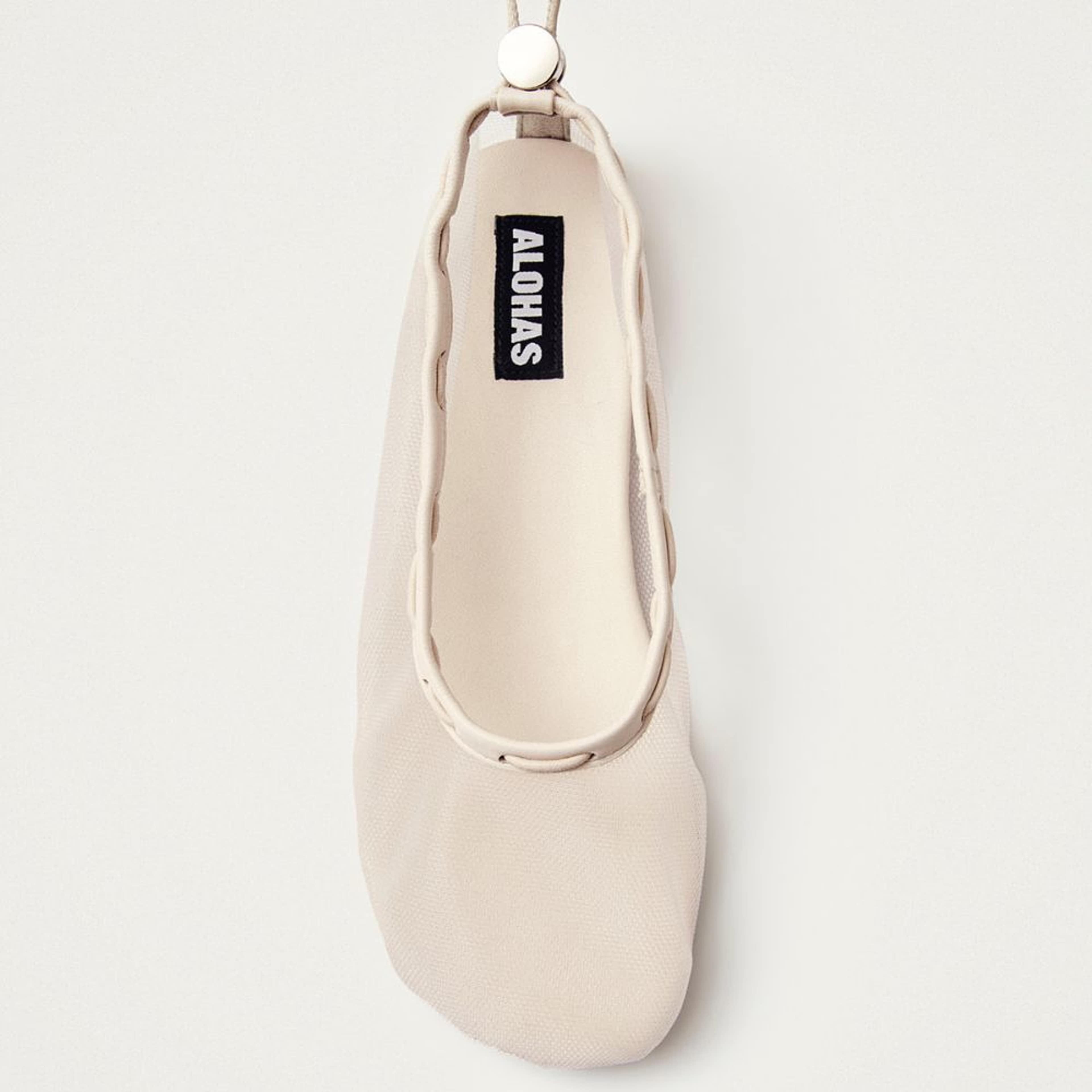 Gill Mesh White Ballet Flats