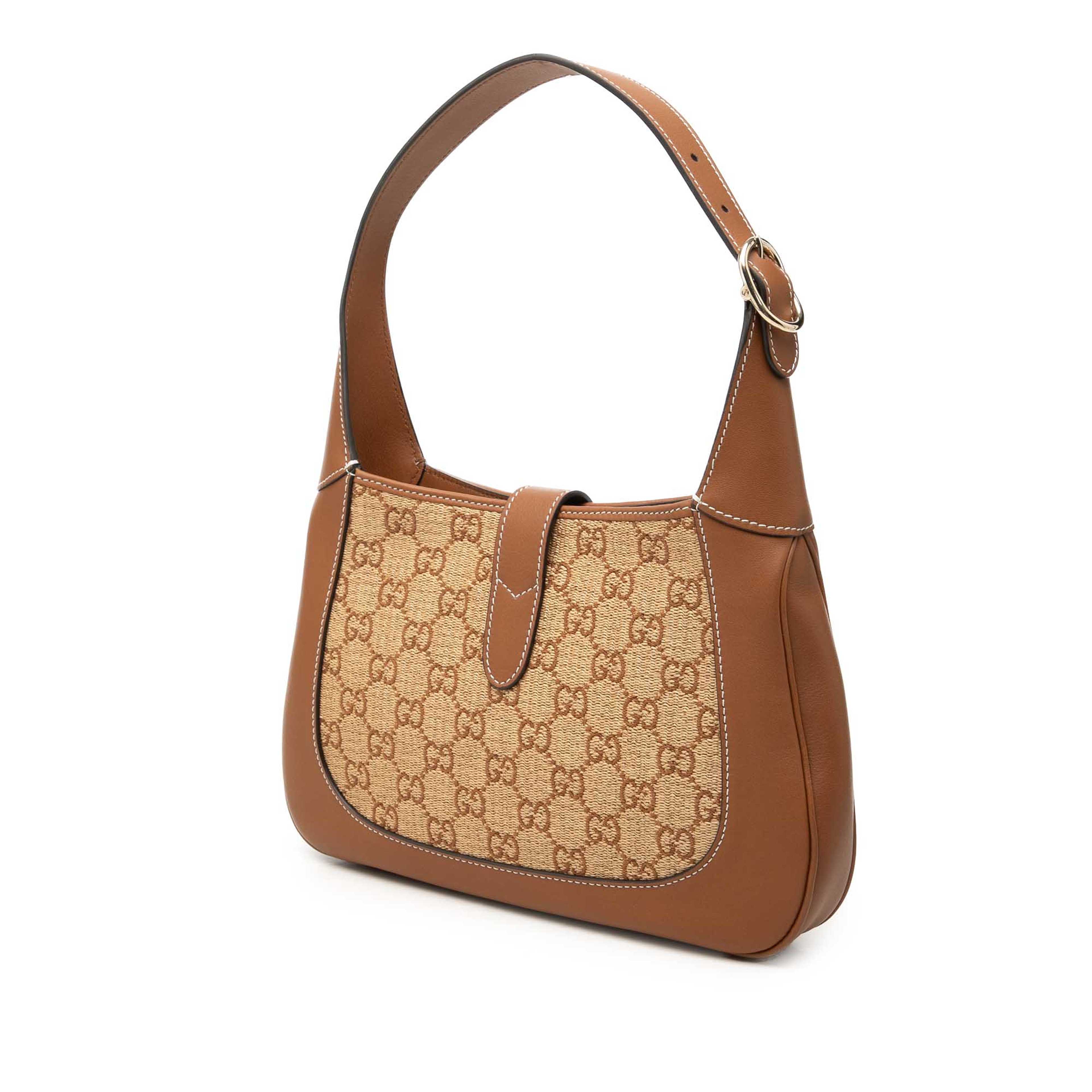 Gucci Medium Gg Raffia Jackie 1961 Crossbody, från Luxclusif, i färgen beige. Klicka för att öppna bilden i stort format