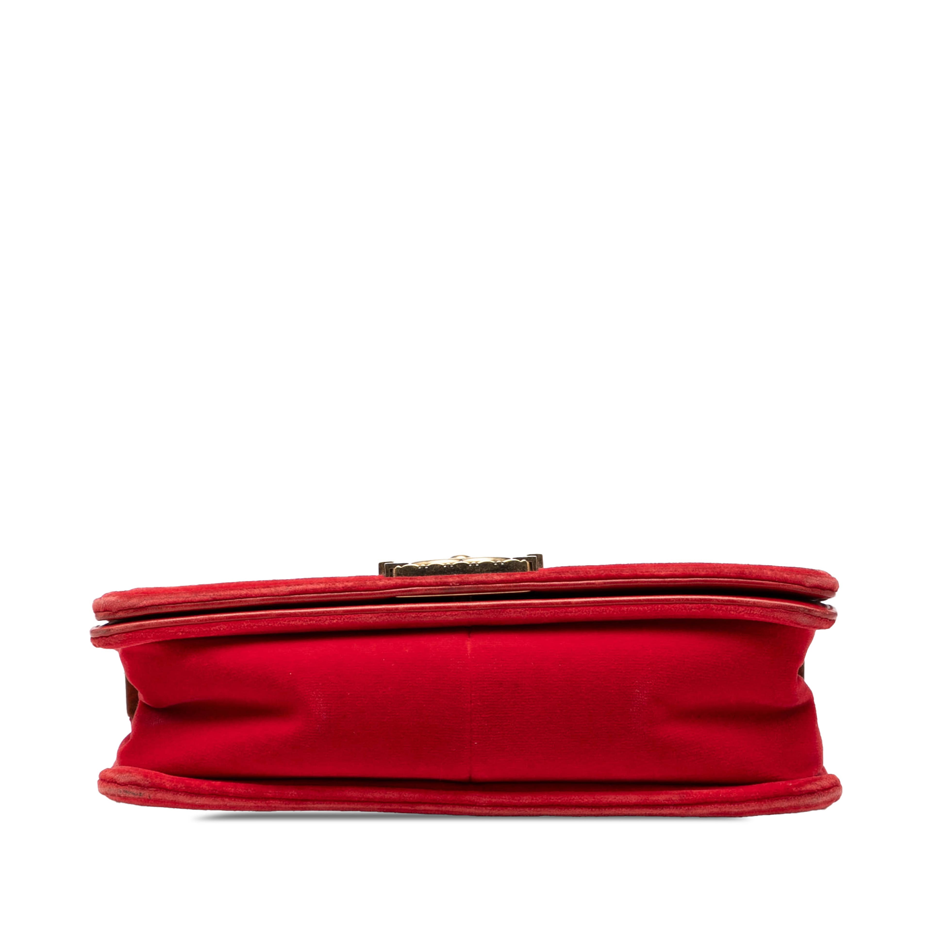 Chanel Old Medium Quilted Tweed And Velvet Boy Flap, från Luxclusif, i färgen red. Klicka för att öppna bilden i stort format