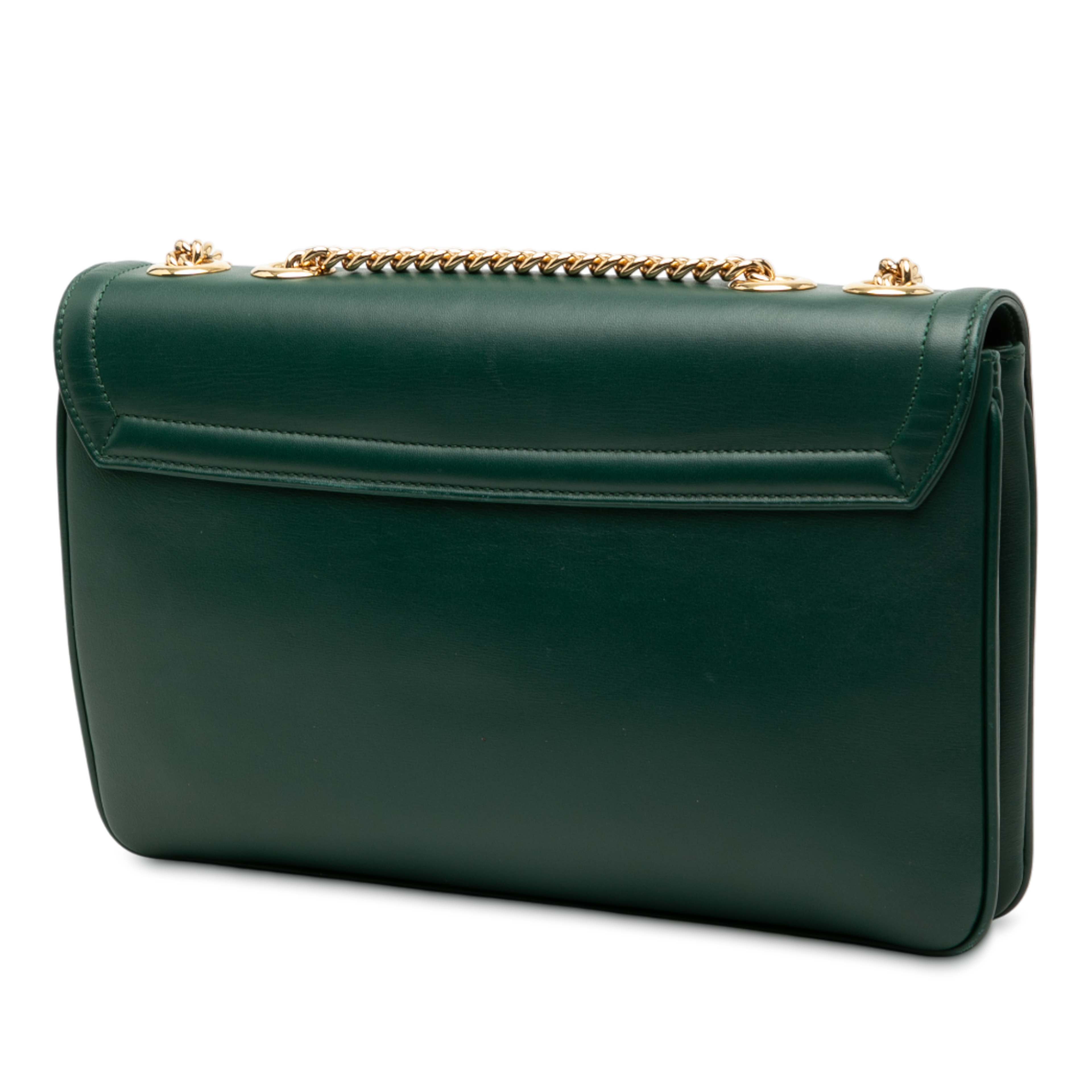 Gucci Medium Leather Rajah Crossbody, från Luxclusif, i färgen green. Klicka för att öppna bilden i stort format