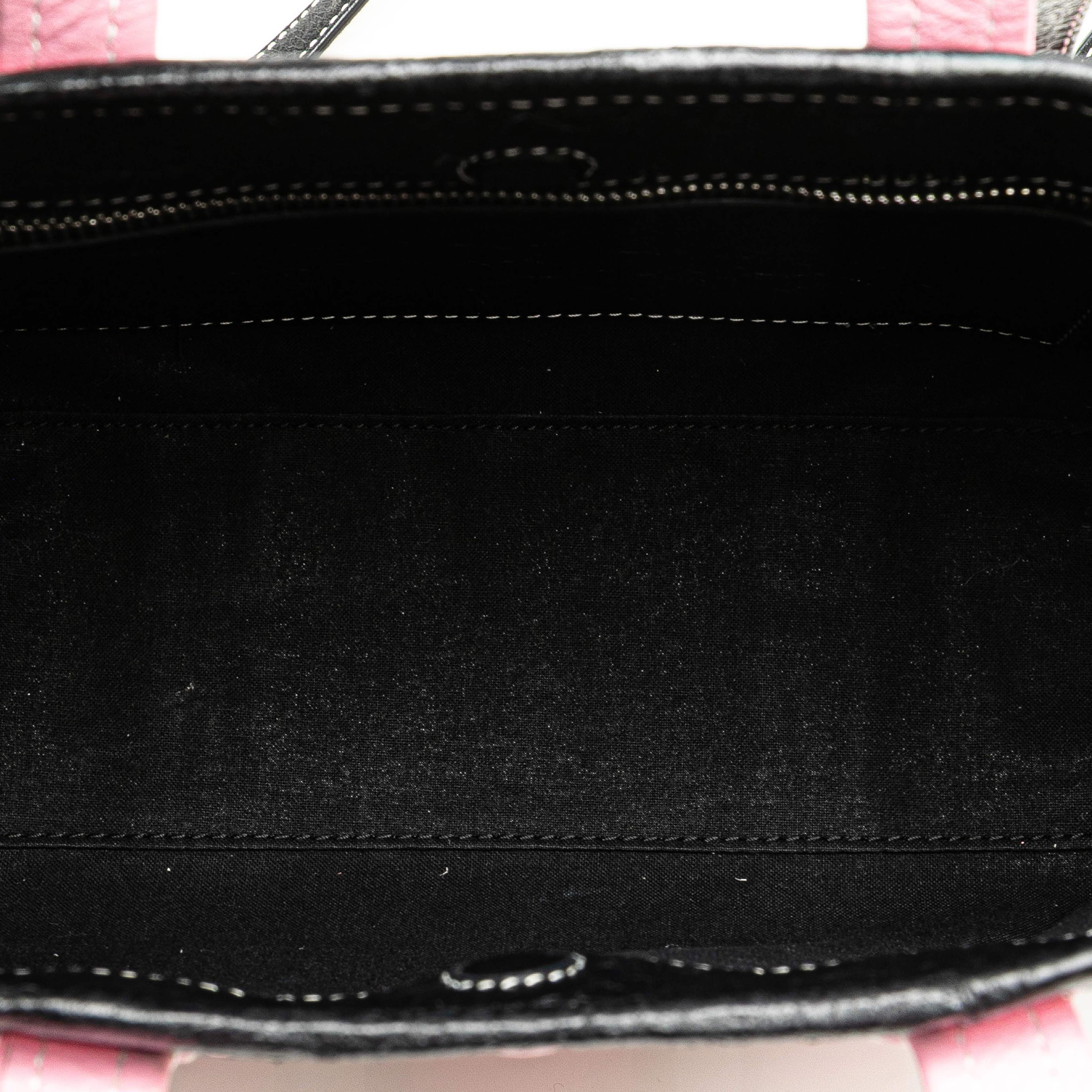 Balenciaga Small Lambskin Barbes East West Striped Shopper Tote