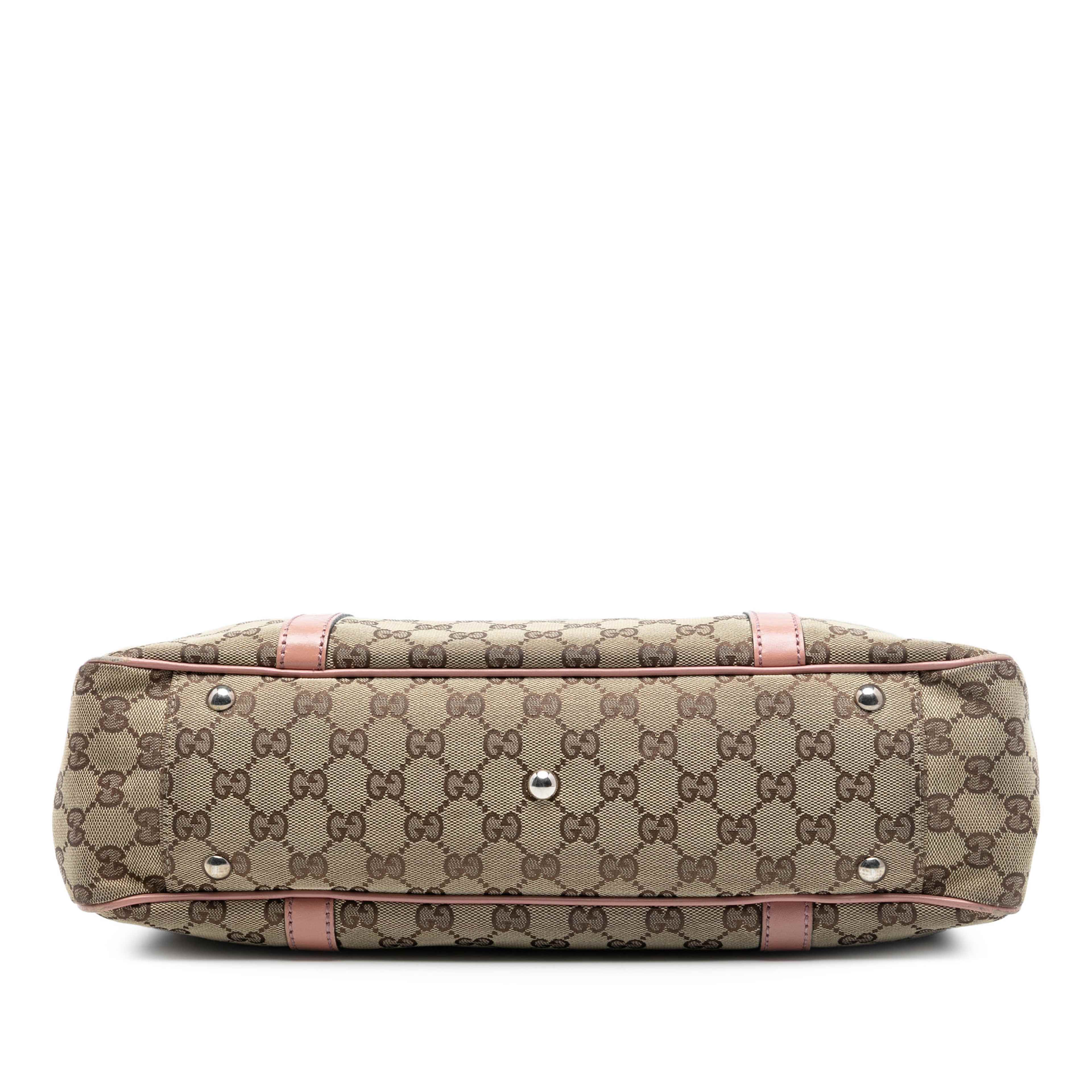Gucci Gg Canvas Twins Tote, från Luxclusif, i färgen beige. Klicka för att öppna bilden i stort format