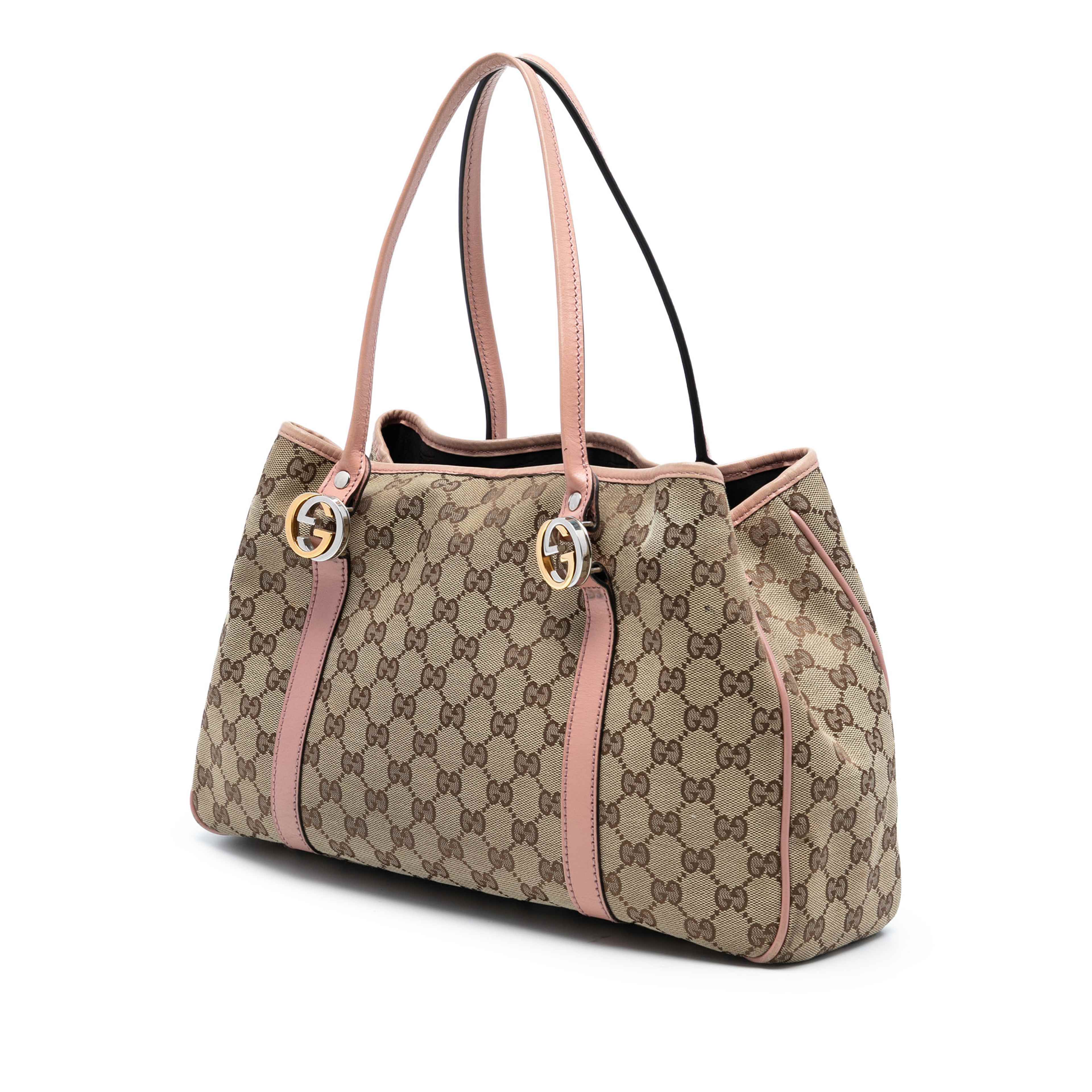 Gucci Gg Canvas Twins Tote, från Luxclusif, i färgen beige. Klicka för att öppna bilden i stort format