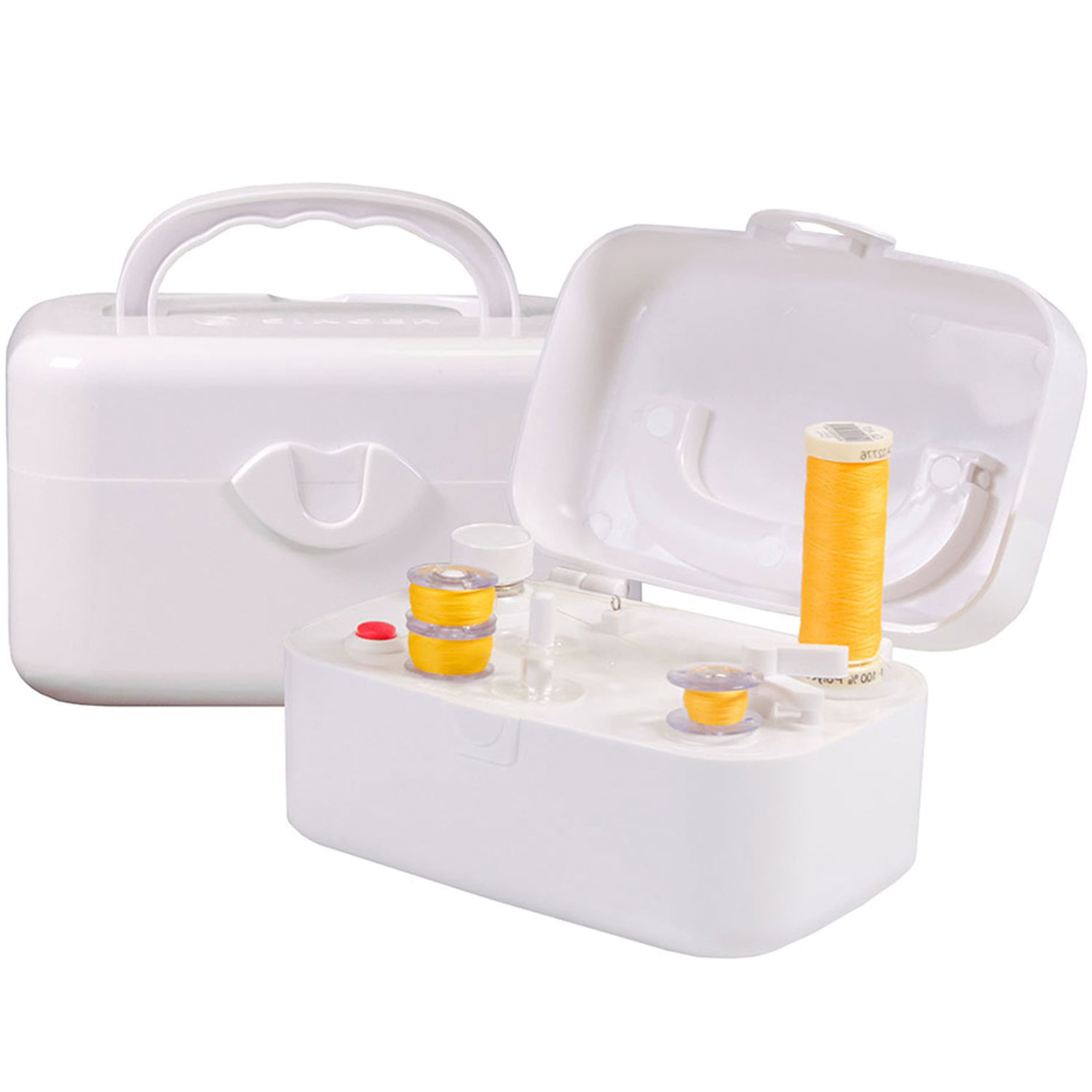 Trådupprullare Automatisk Batteridriven, från Singer, i färgen vit. Klicka för att öppna bilden i stort format