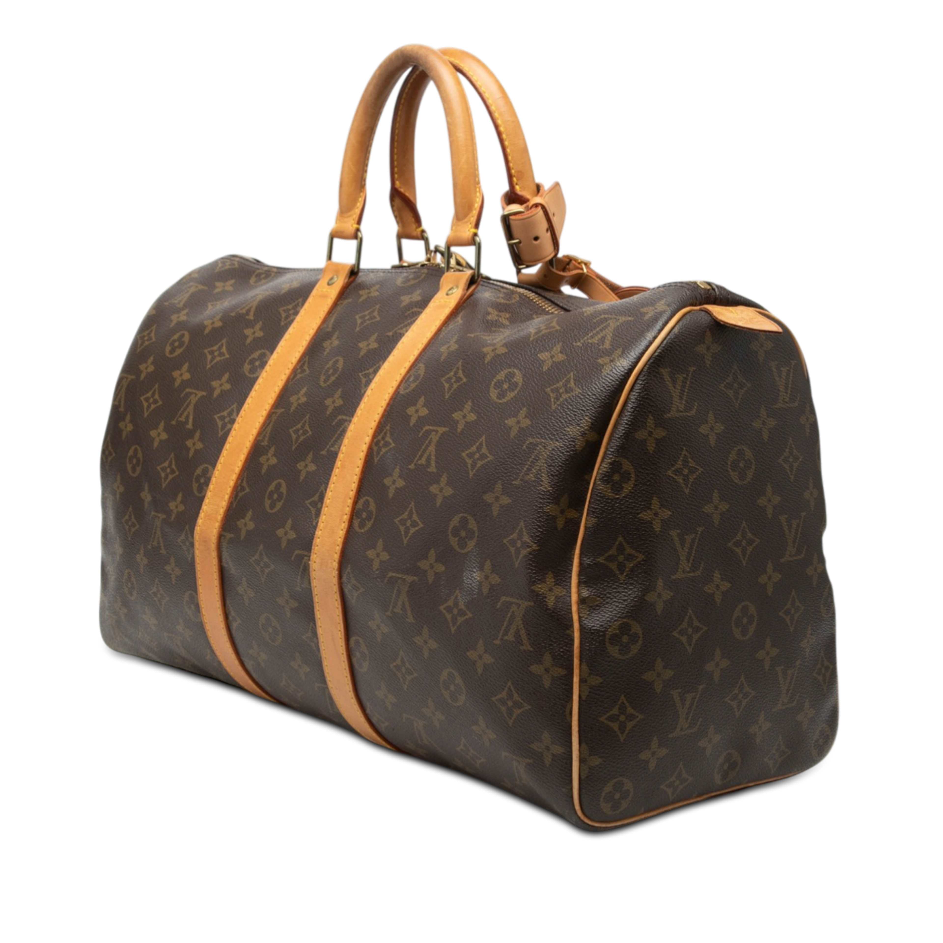 Louis Vuitton Monogram Keepall 45, från Luxclusif, i färgen brown. Klicka för att öppna bilden i stort format