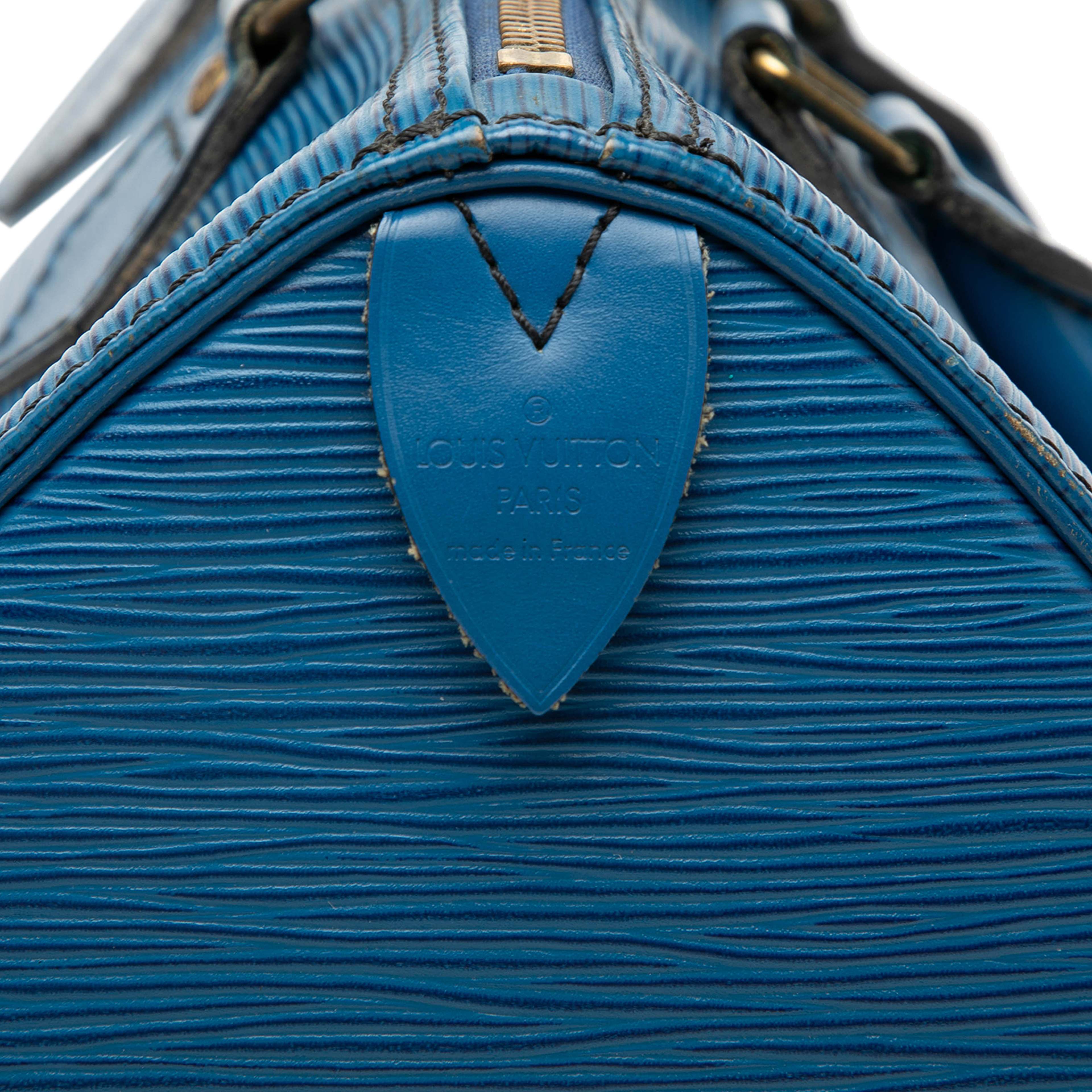 Louis Vuitton Epi Speedy 25, från Luxclusif, i färgen blå. Klicka för att öppna bilden i stort format