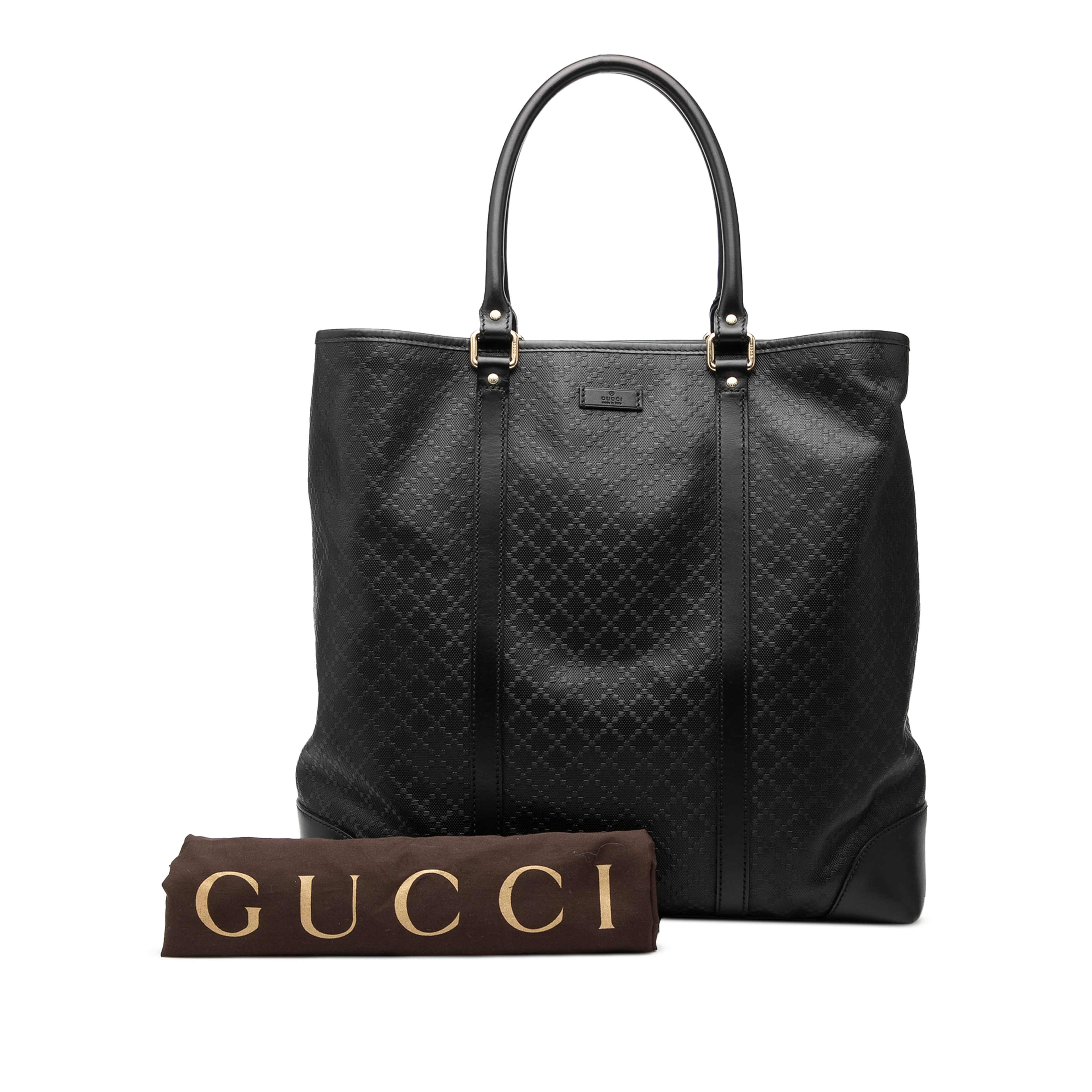 Gucci Diamante Calfskin Hilary Lux Joy Vertical Tote, från Luxclusif, i färgen svart. Klicka för att öppna bilden i stort format