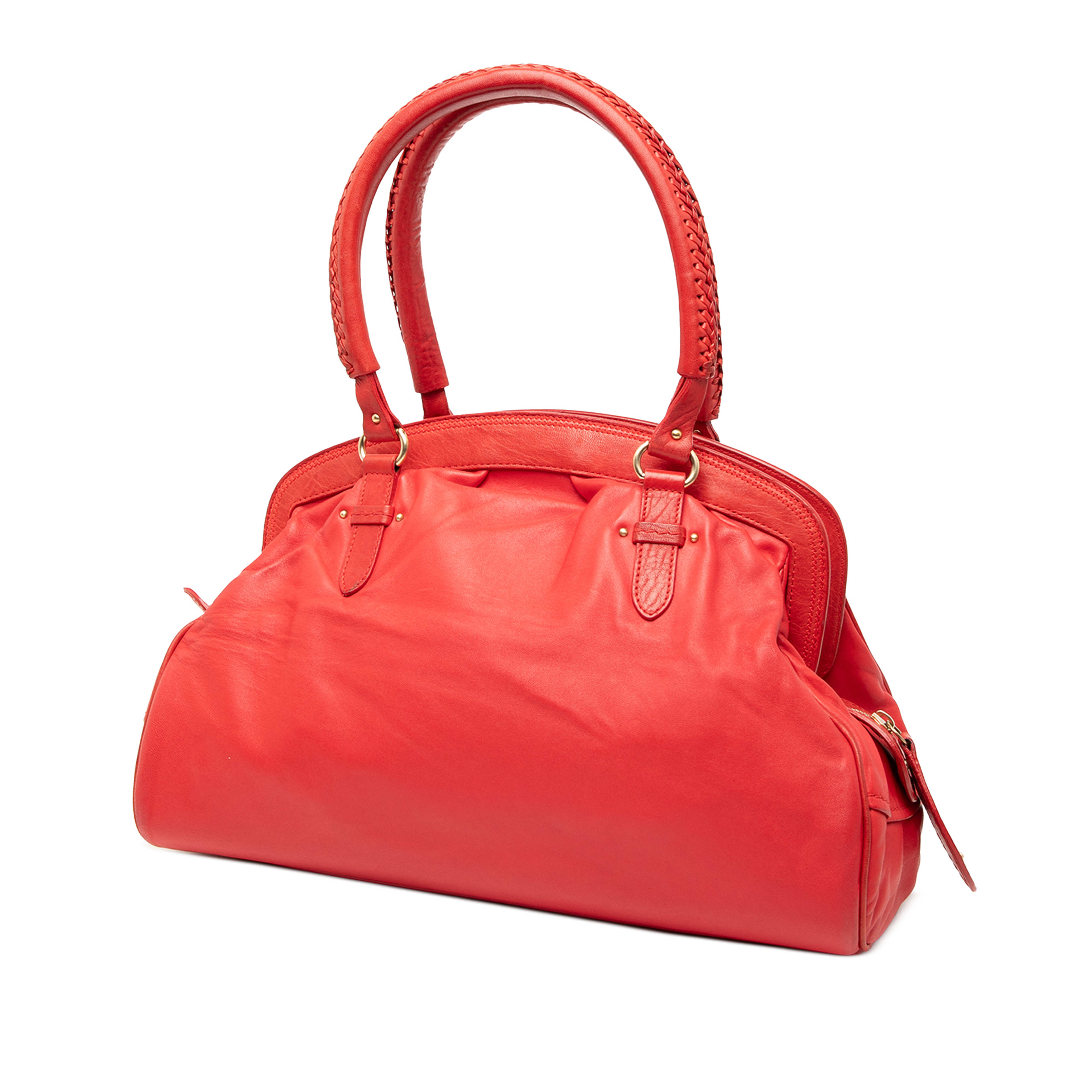 Dior Large Calfskin My Dior Frame Handbag, från Luxclusif, i färgen red. Klicka för att öppna bilden i stort format