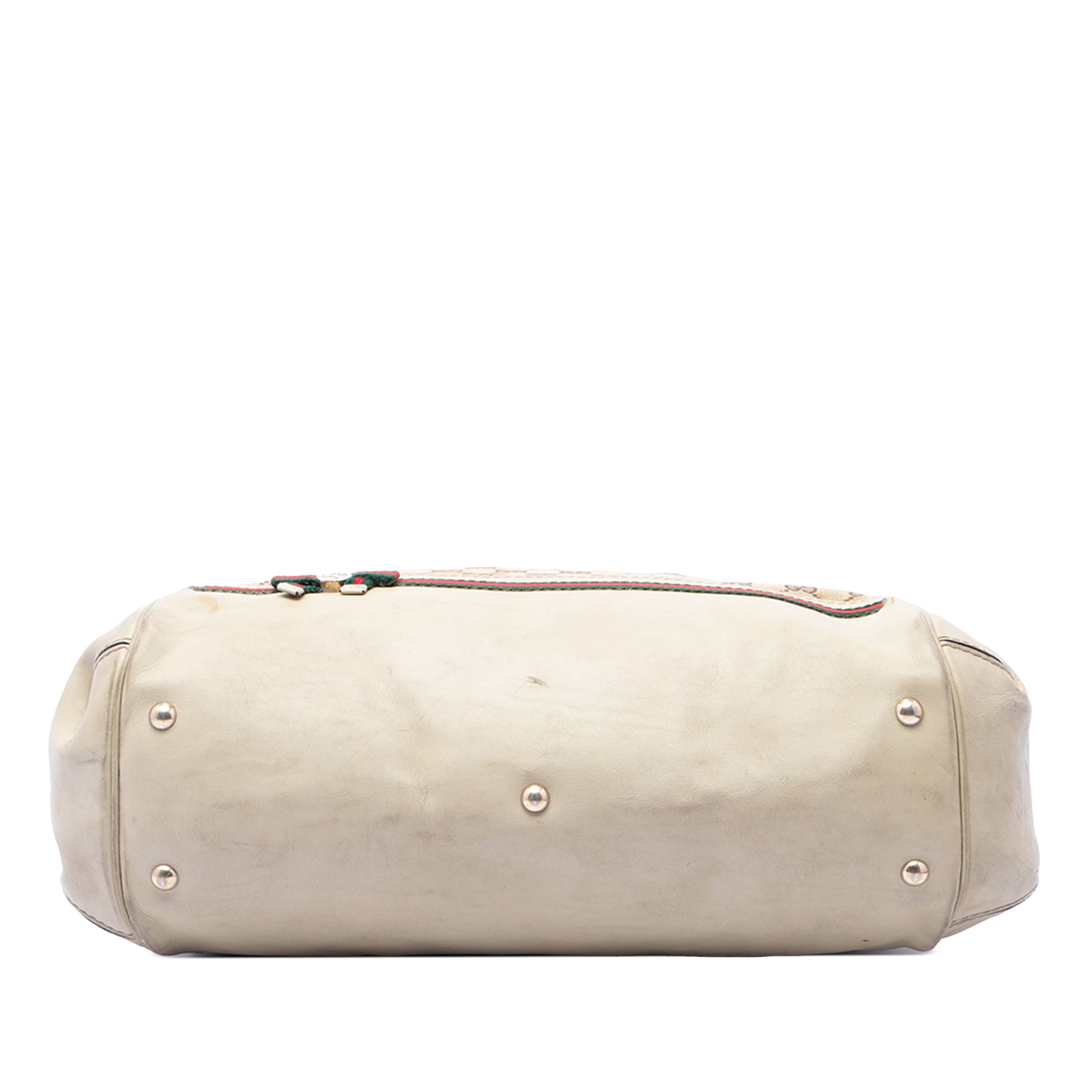 Gucci Gg Canvas Web Mayfair Satchel, från Luxclusif, i färgen vit. Klicka för att öppna bilden i stort format