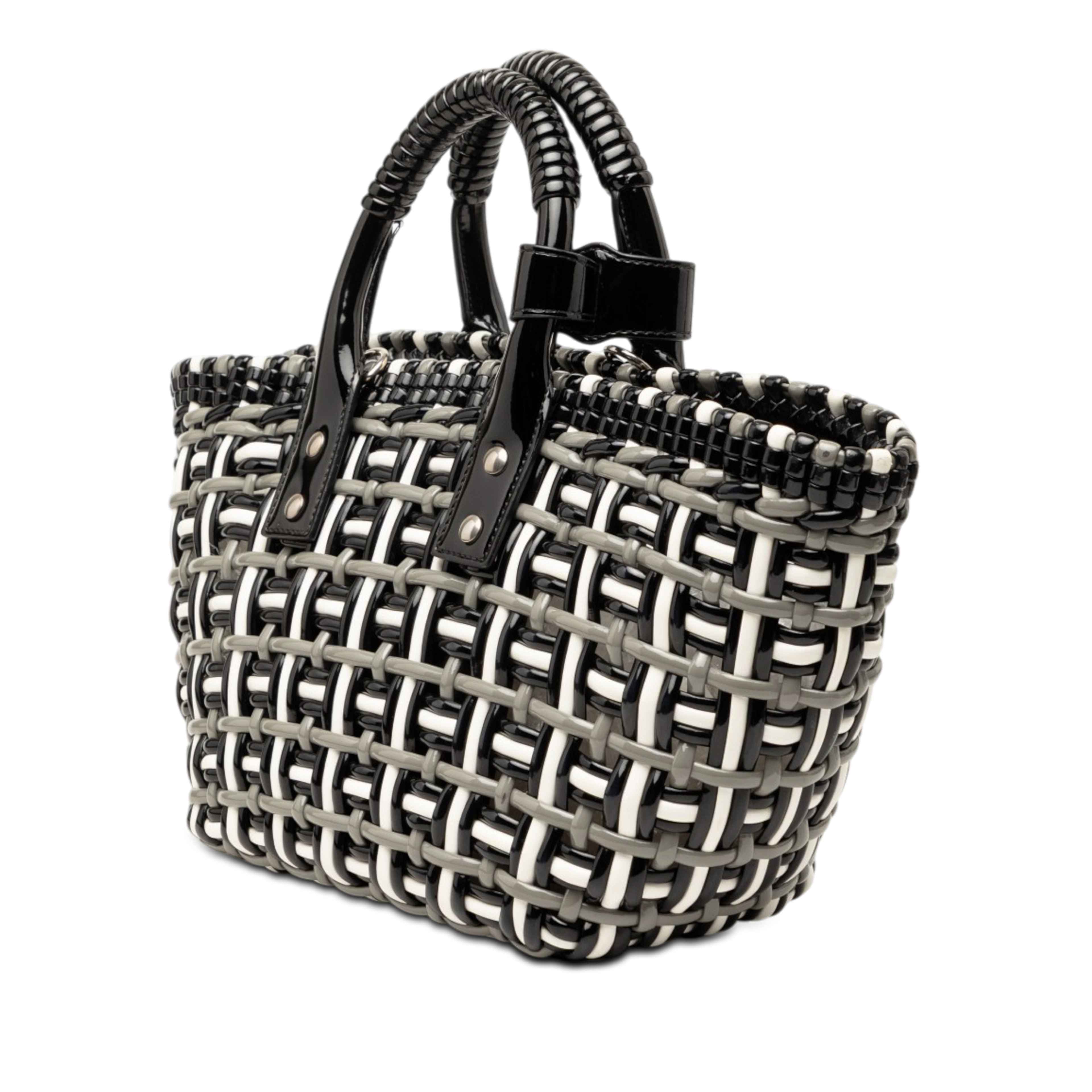 Balenciaga Faux Leather Bistro Basket Bag Xs, från Luxclusif, i färgen grå. Klicka för att öppna bilden i stort format