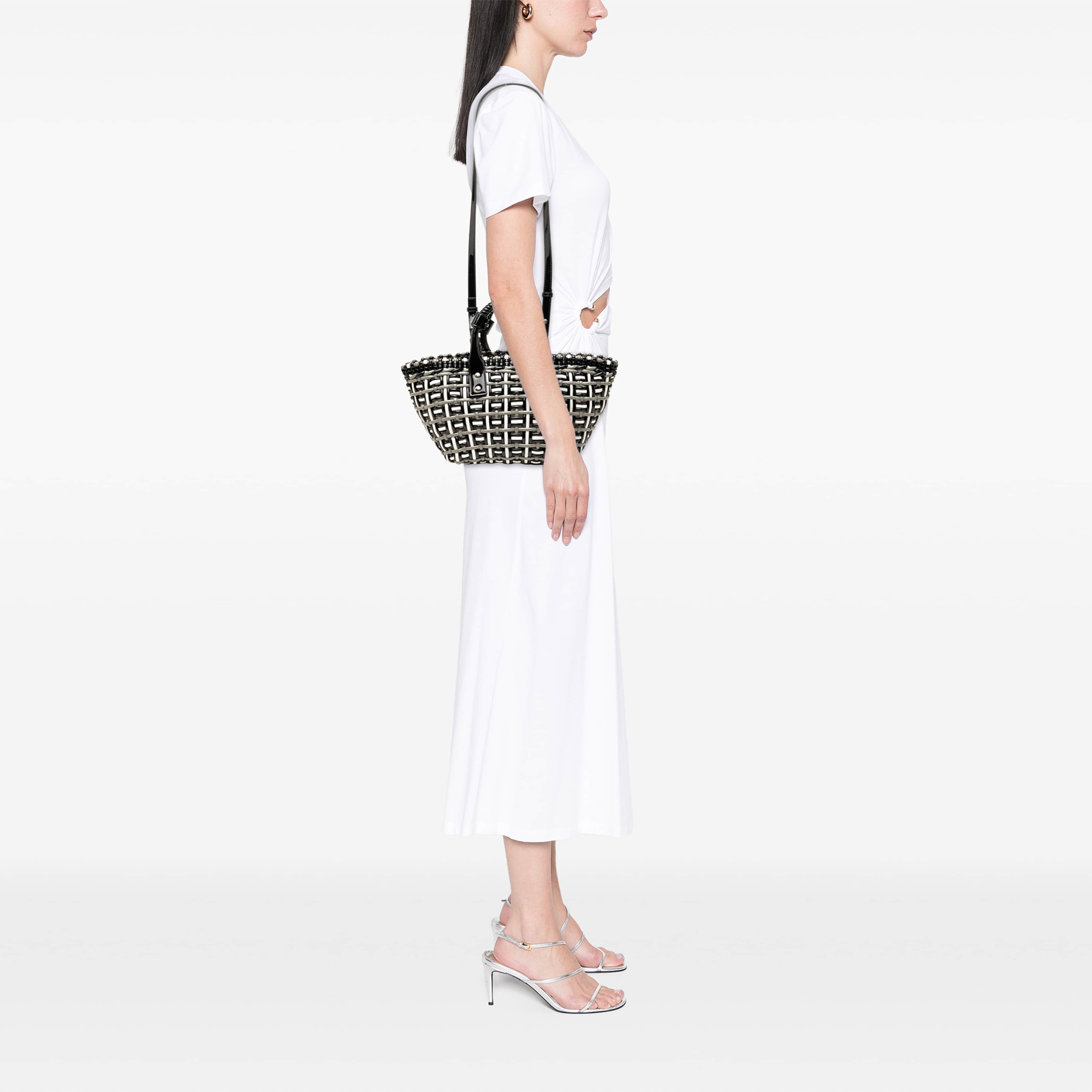 Balenciaga Faux Leather Bistro Basket Bag Xs, från Luxclusif, i färgen grå. Klicka för att öppna bilden i stort format