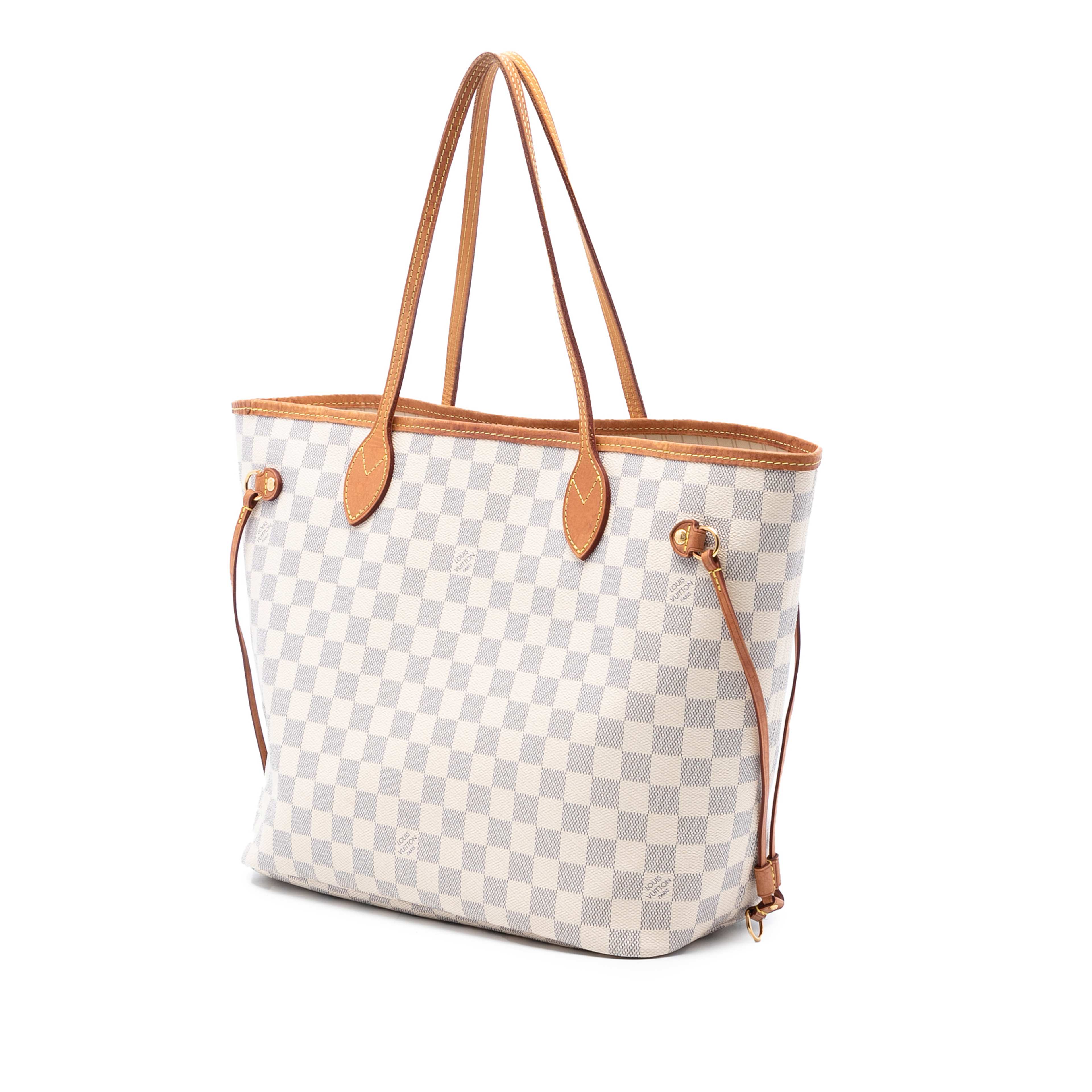 Louis Vuitton Damier Azur Neverfull Mm, från Luxclusif, i färgen white. Klicka för att öppna bilden i stort format