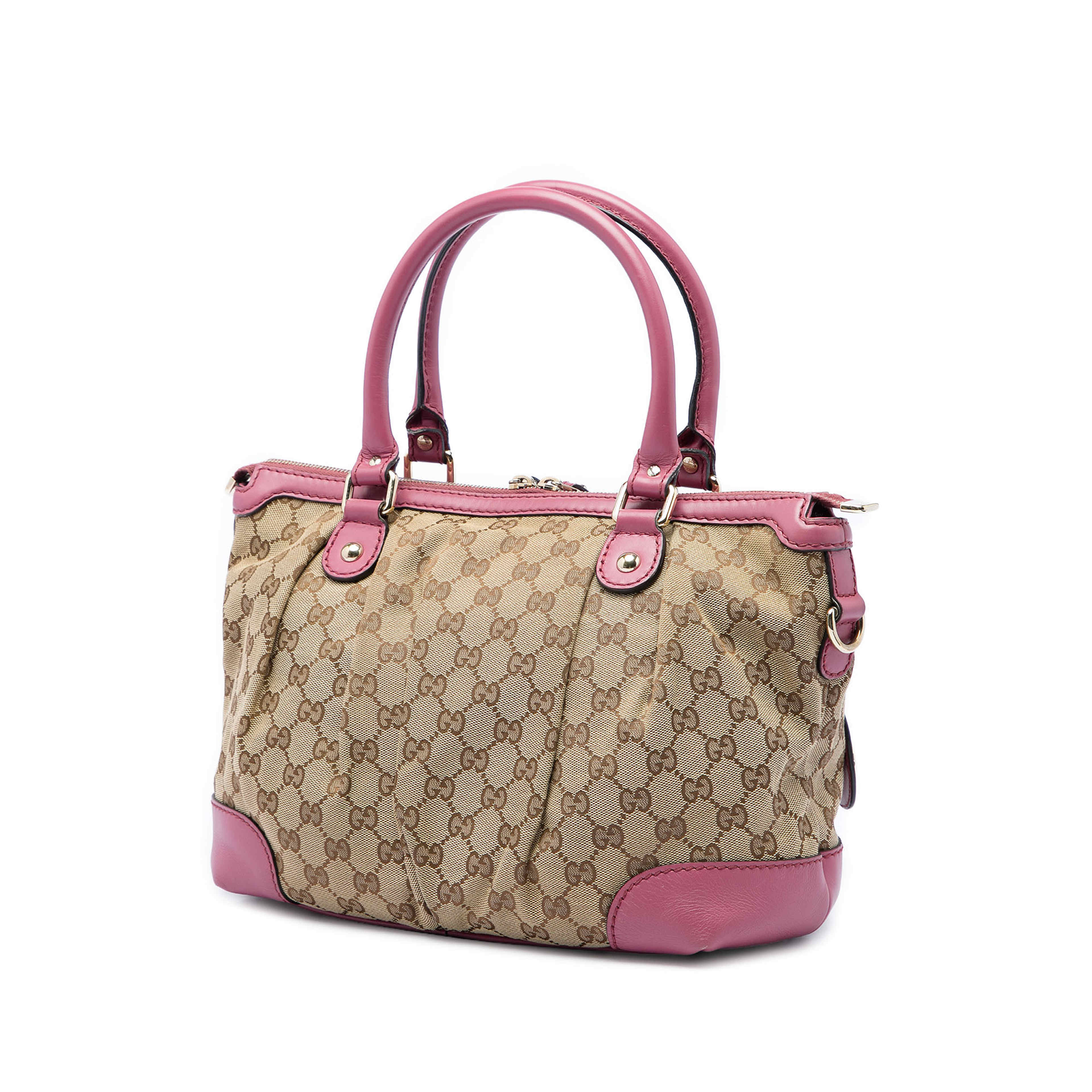 Gucci Gg Canvas Sukey Satchel, från Luxclusif, i färgen rosa. Klicka för att öppna bilden i stort format
