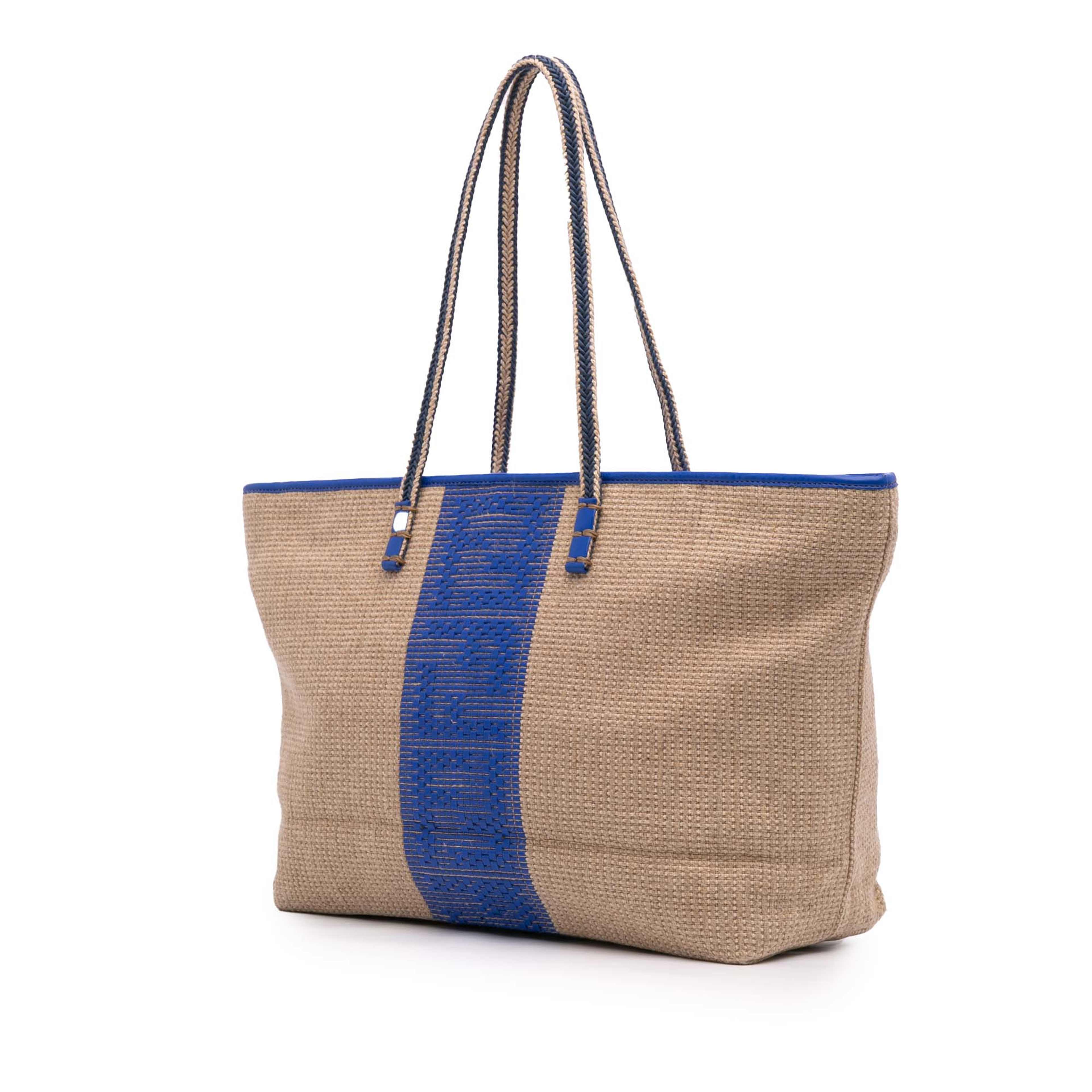 Fendi Zucca Raffia Roll Tote