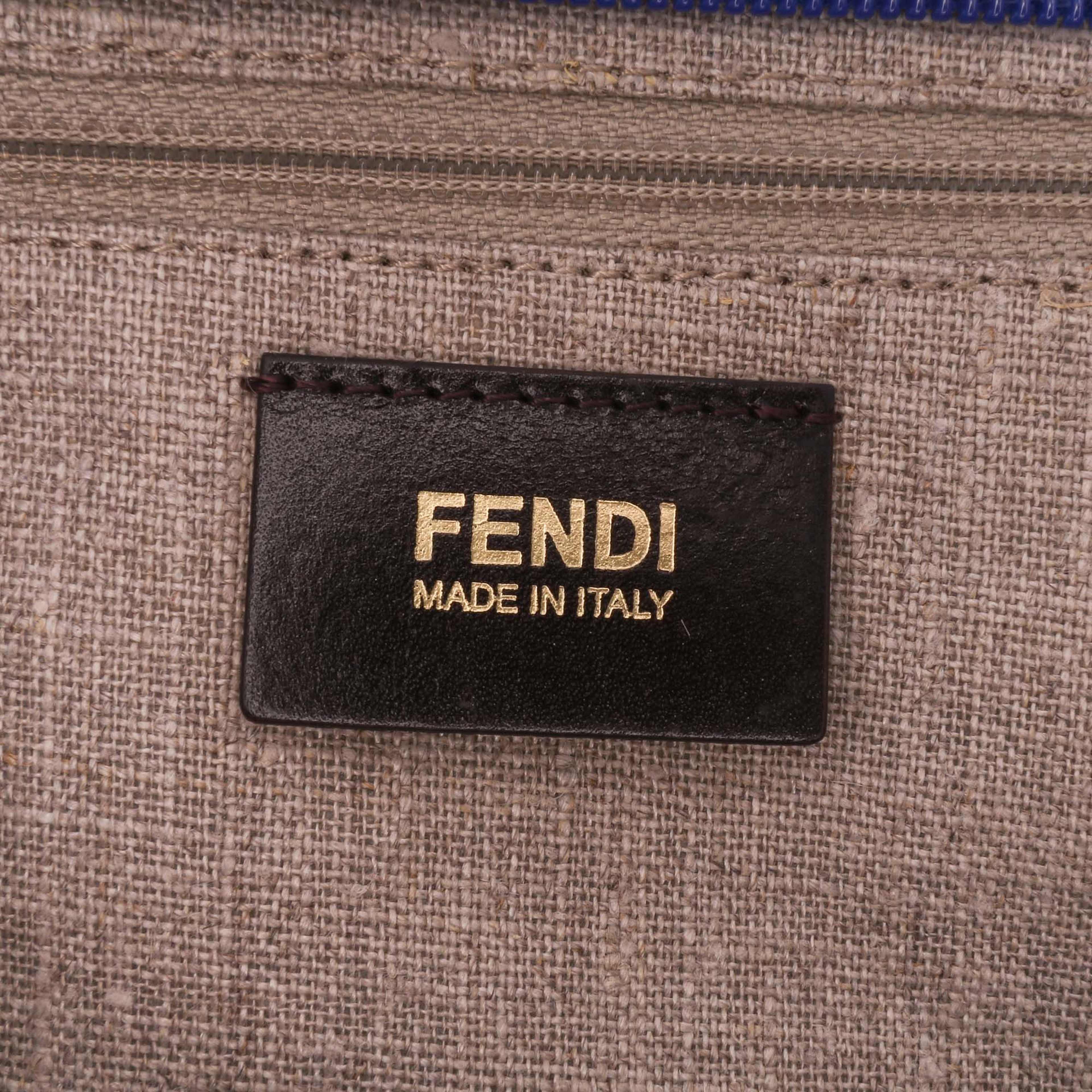 Fendi Zucca Raffia Roll Tote