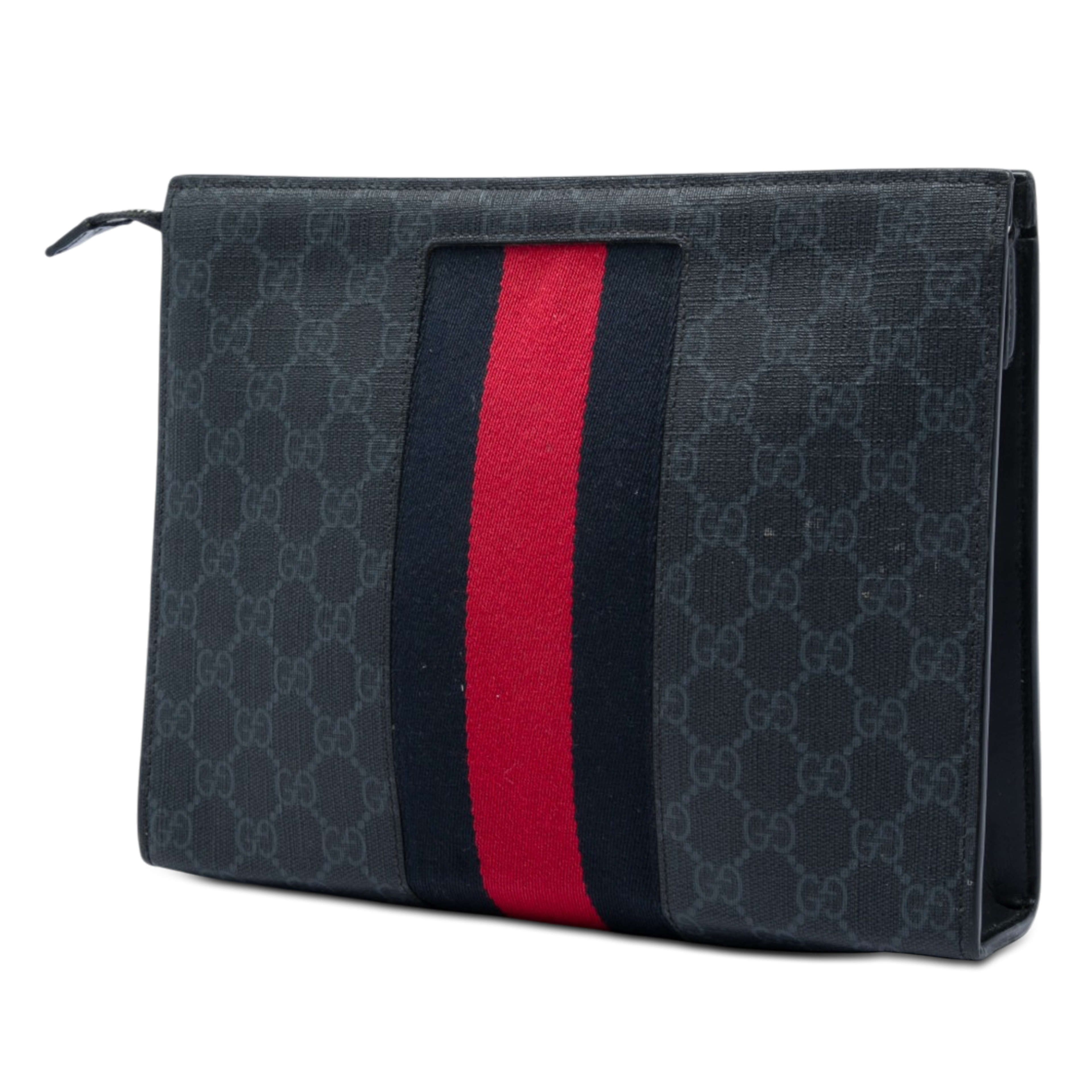 Gucci Gg Supreme Web Clutch, från Luxclusif, i färgen svart. Klicka för att öppna bilden i stort format