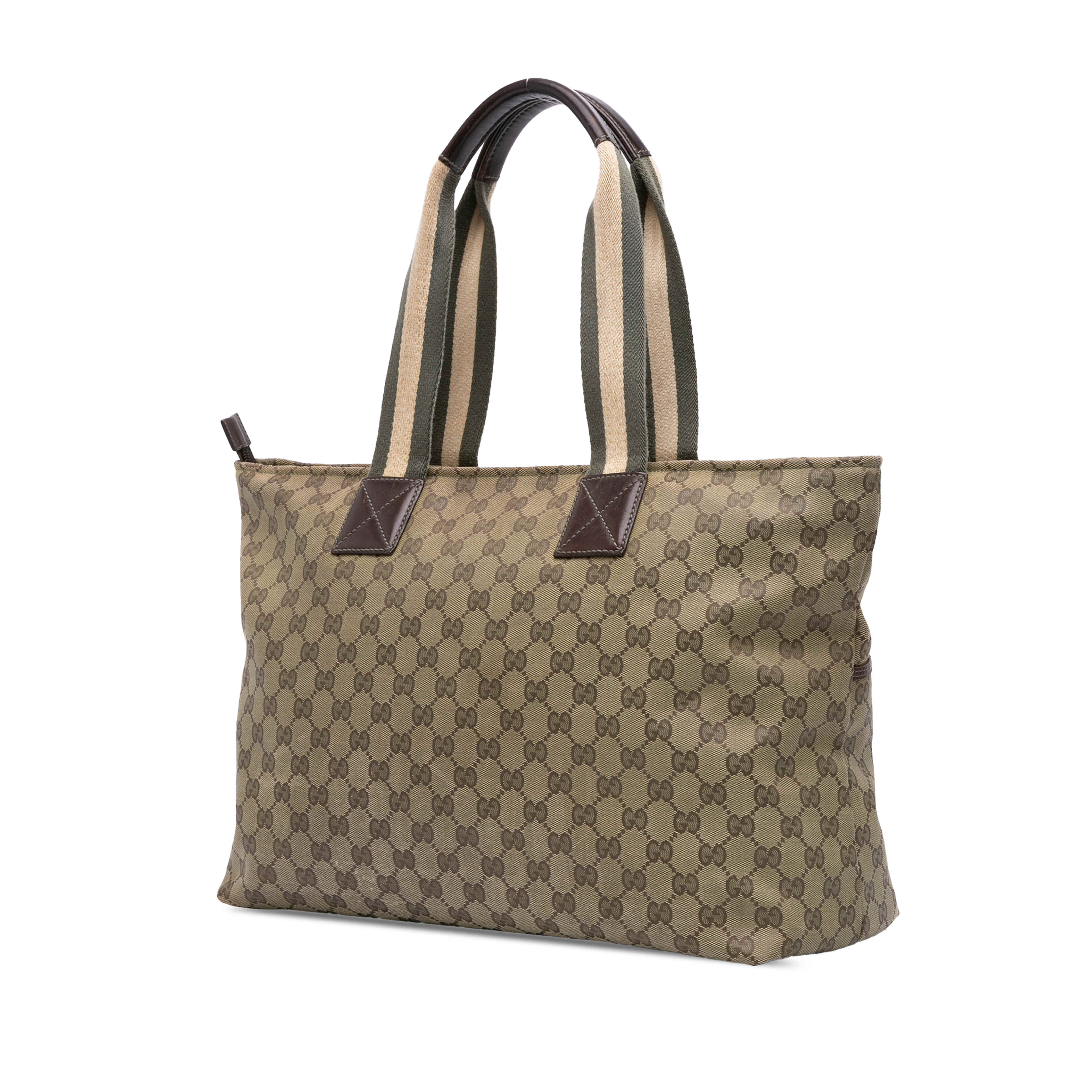 Gucci Gg Canvas Web Tote, från Luxclusif, i färgen beige. Klicka för att öppna bilden i stort format