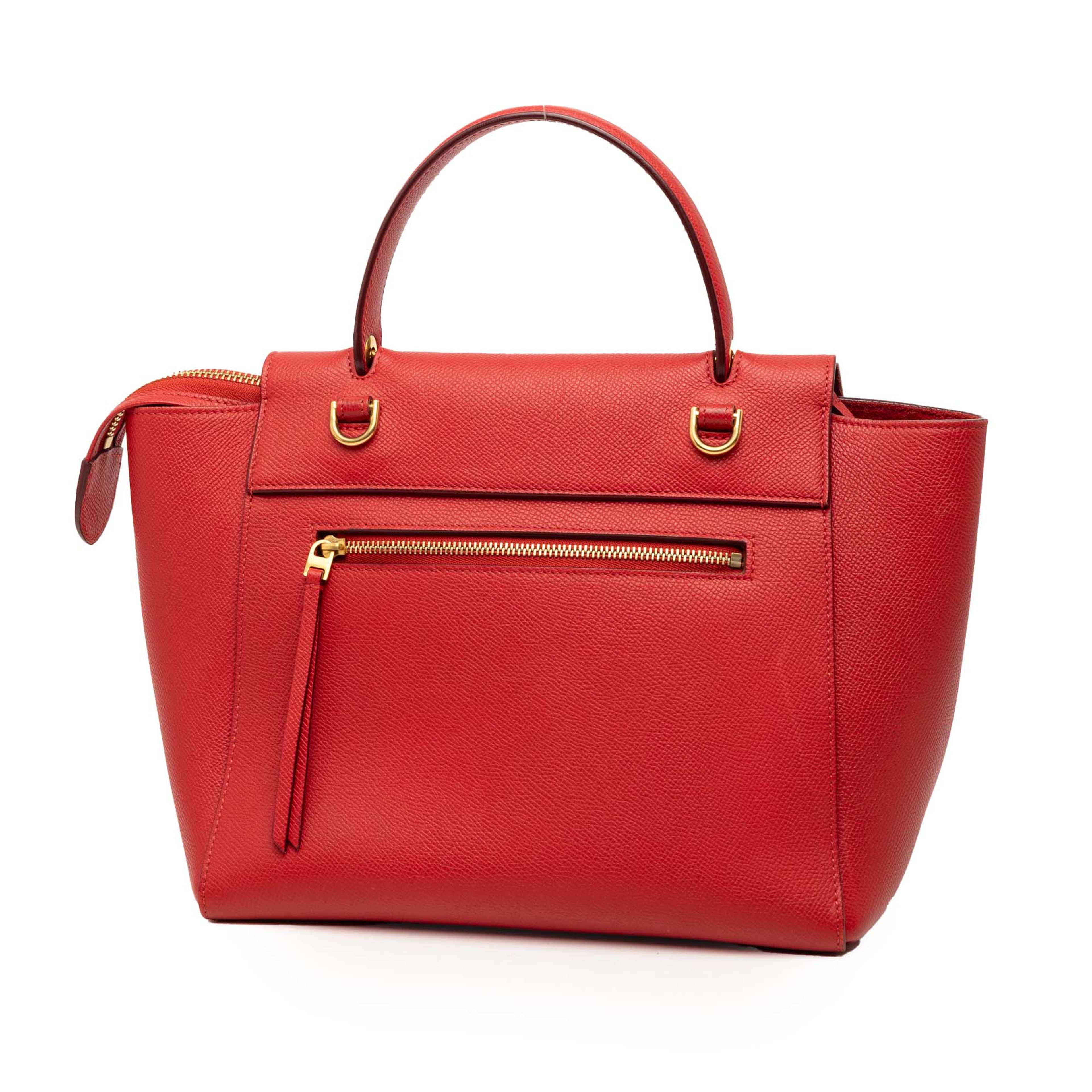 Celine Micro Grained Calfskin Belt Bag, från Luxclusif, i färgen röd. Klicka för att öppna bilden i stort format