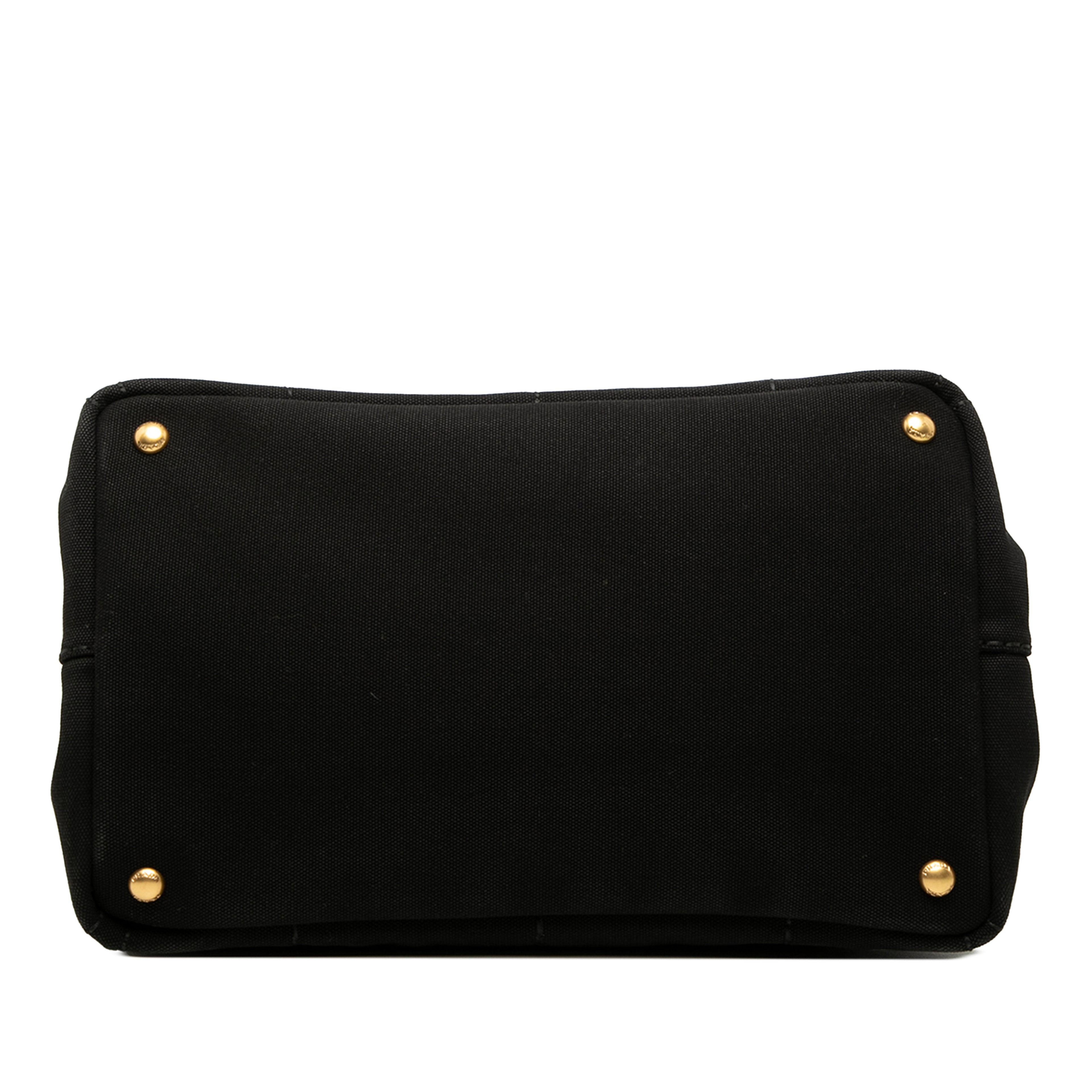 Prada Canvas Canapa Logo Tote, från Luxclusif, i färgen svart. Klicka för att öppna bilden i stort format