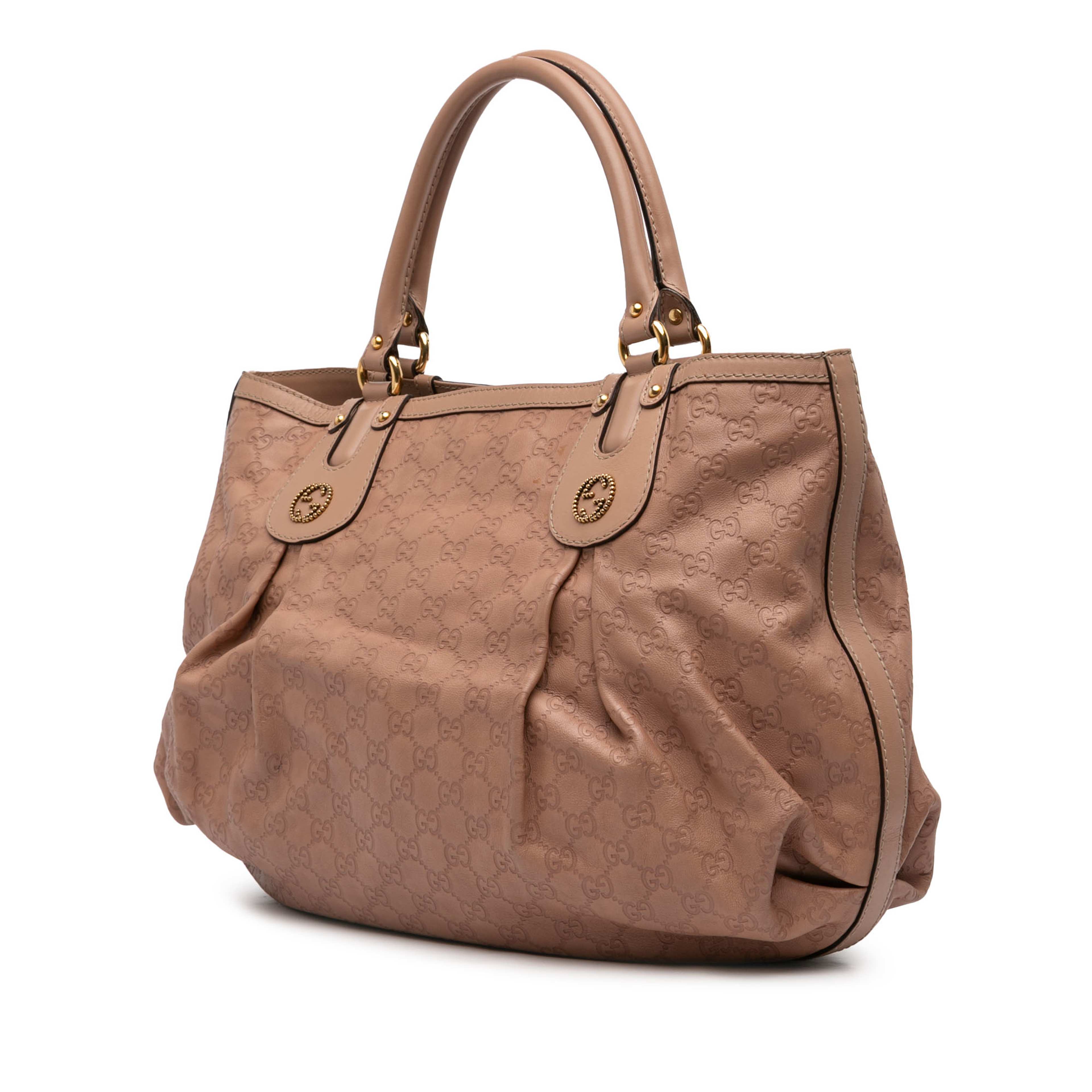 Gucci Large Guccissima Scarlett Tote, från Luxclusif, i färgen pink. Klicka för att öppna bilden i stort format