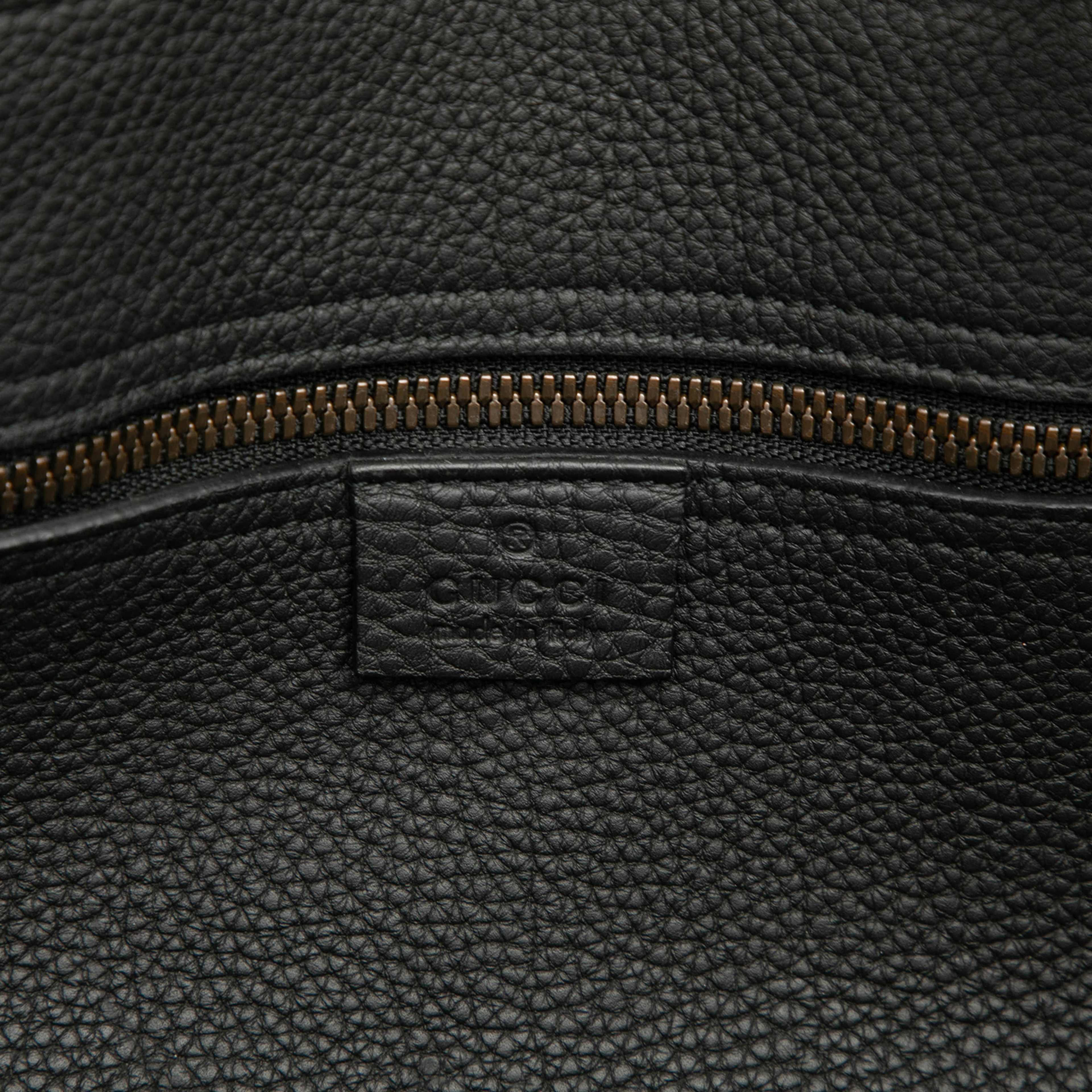 Gucci Large Leather Bright Bit Satchel, från Luxclusif, i färgen black. Klicka för att öppna bilden i stort format