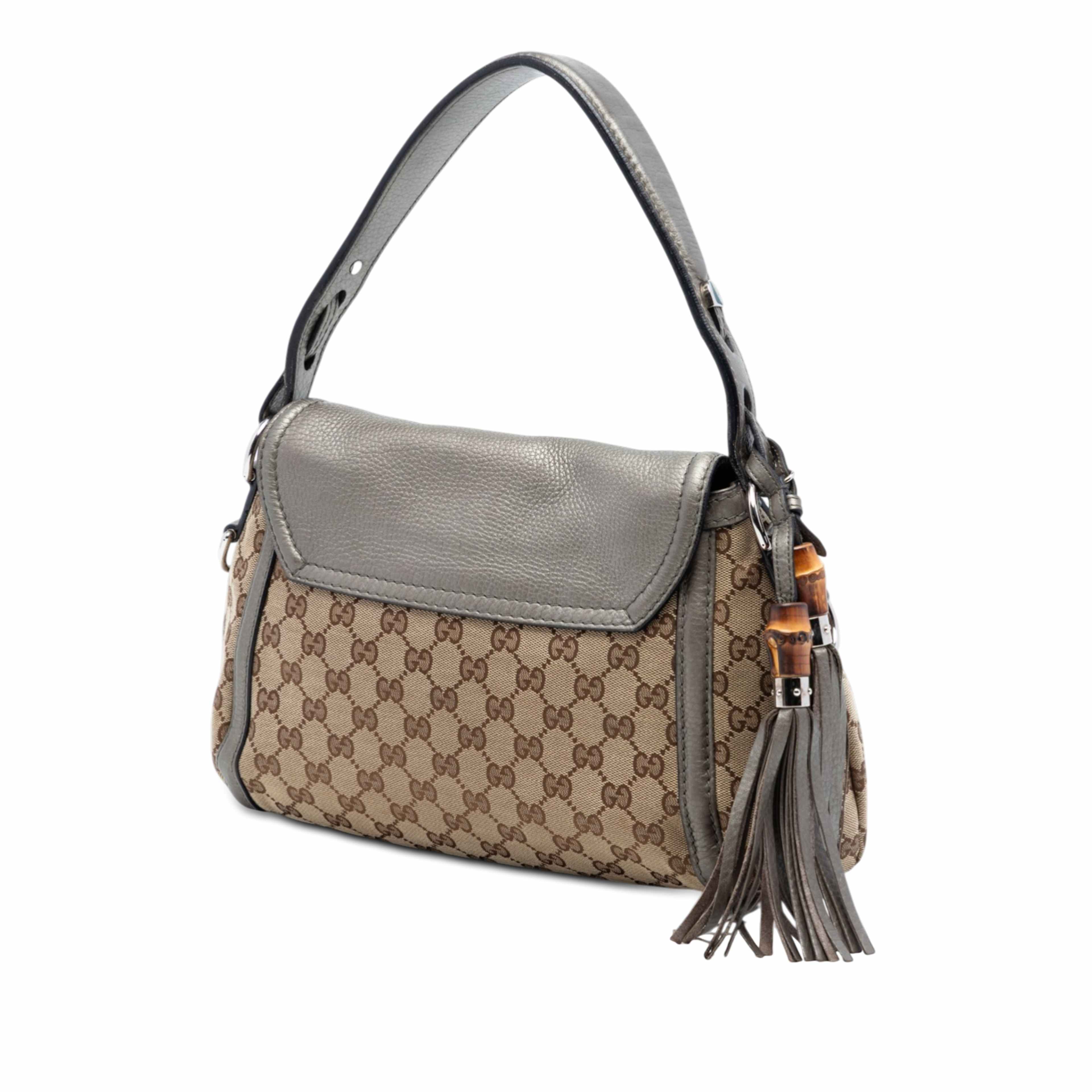 Gucci Medium Gg Canvas Techno Horsebit Satchel, från Luxclusif, i färgen beige. Klicka för att öppna bilden i stort format