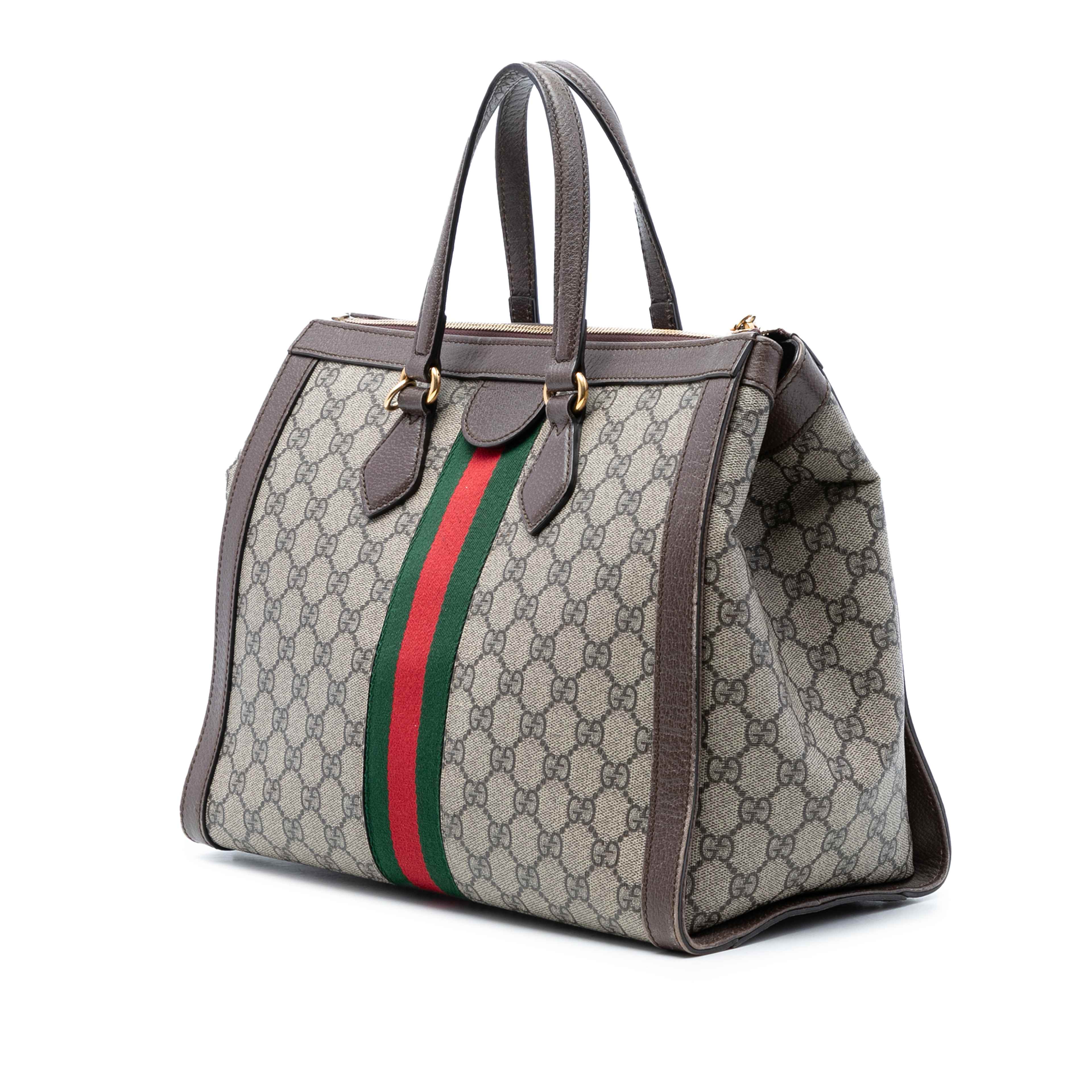 Gucci Gg Supreme Ophidia Satchel, från Luxclusif, i färgen beige. Klicka för att öppna bilden i stort format