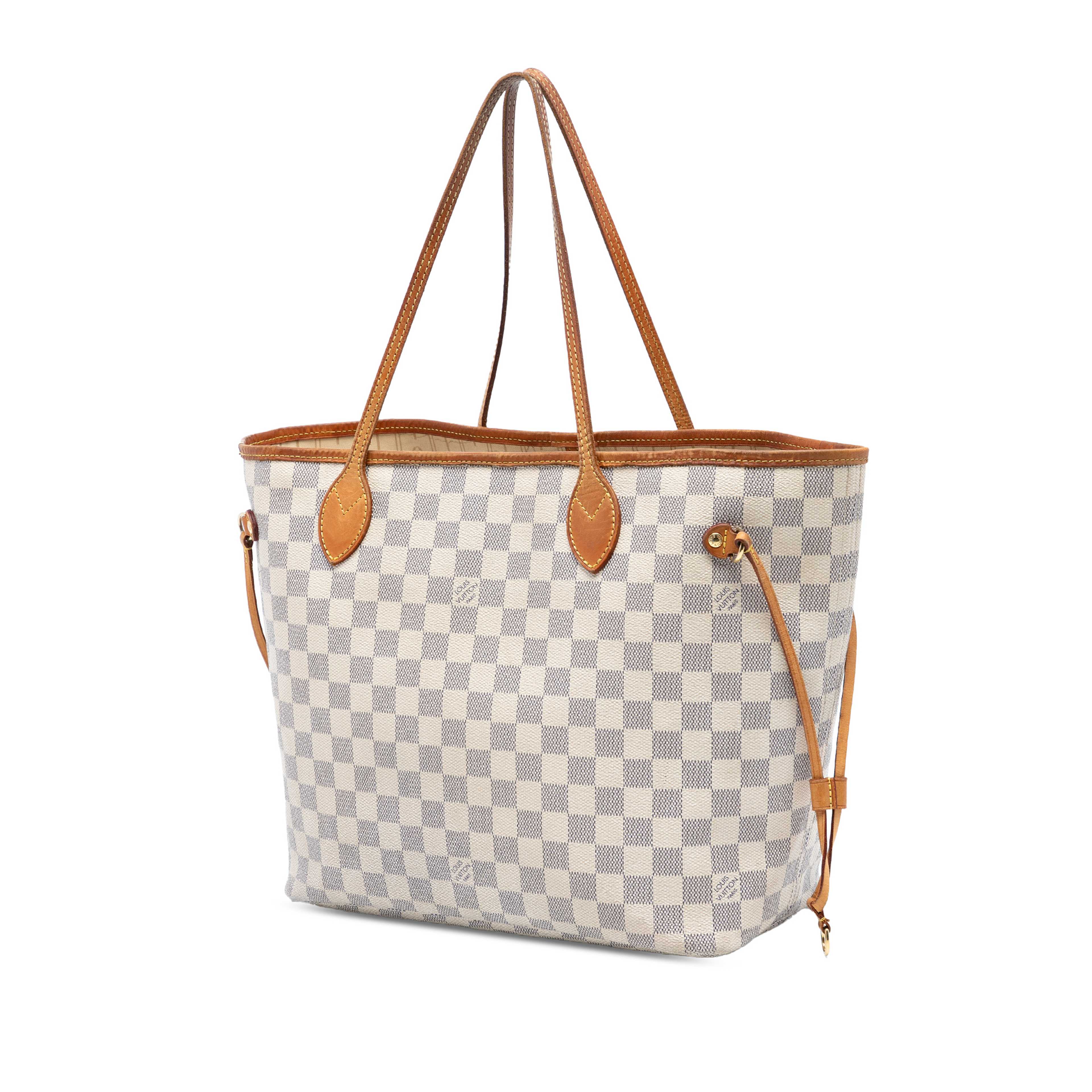 Louis Vuitton Damier Azur Neverfull Mm, från Luxclusif, i färgen white. Klicka för att öppna bilden i stort format