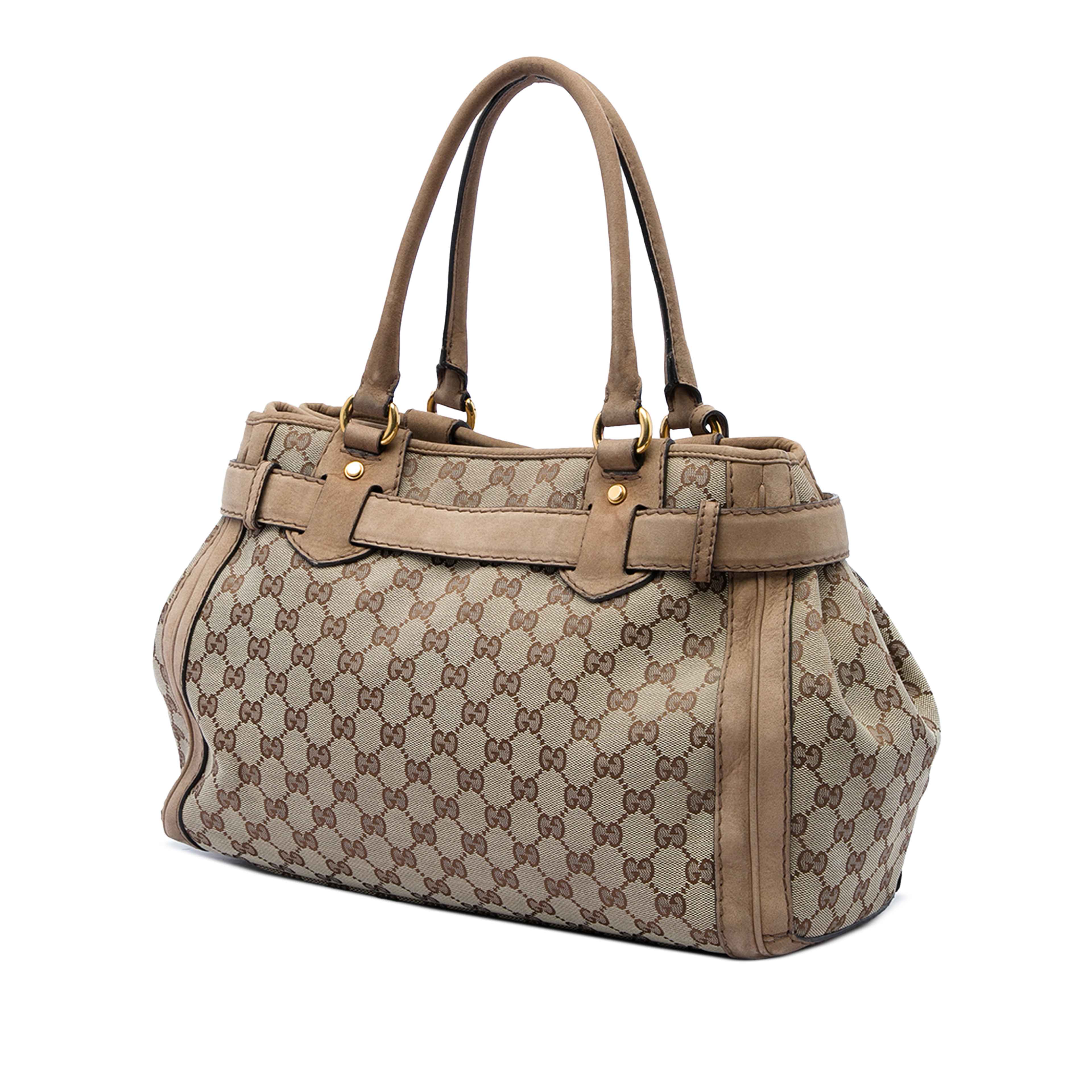 Gucci Gg Canvas Running Tote, från Luxclusif, i färgen beige. Klicka för att öppna bilden i stort format