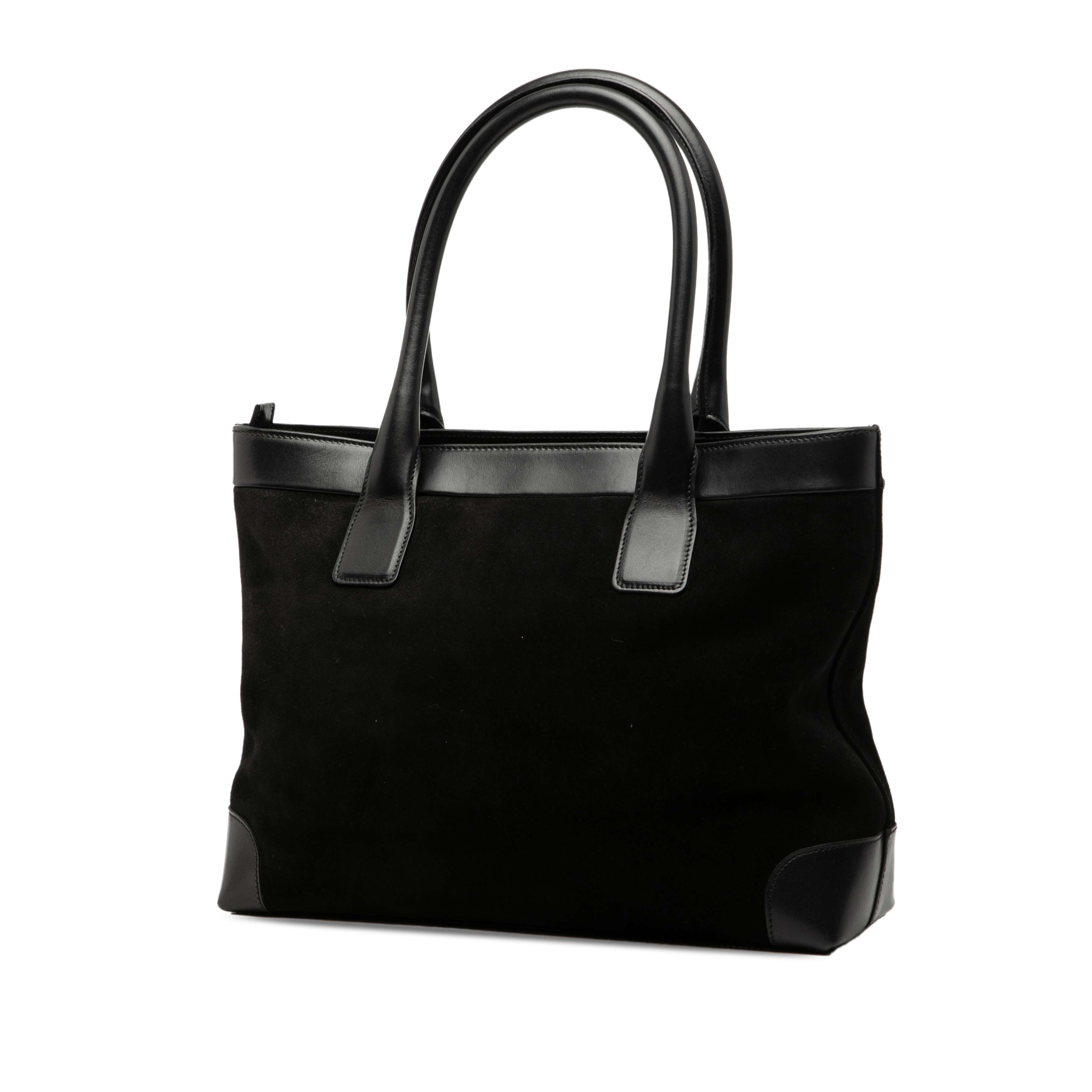 Gucci Suede Web Tote, från Luxclusif, i färgen black. Klicka för att öppna bilden i stort format