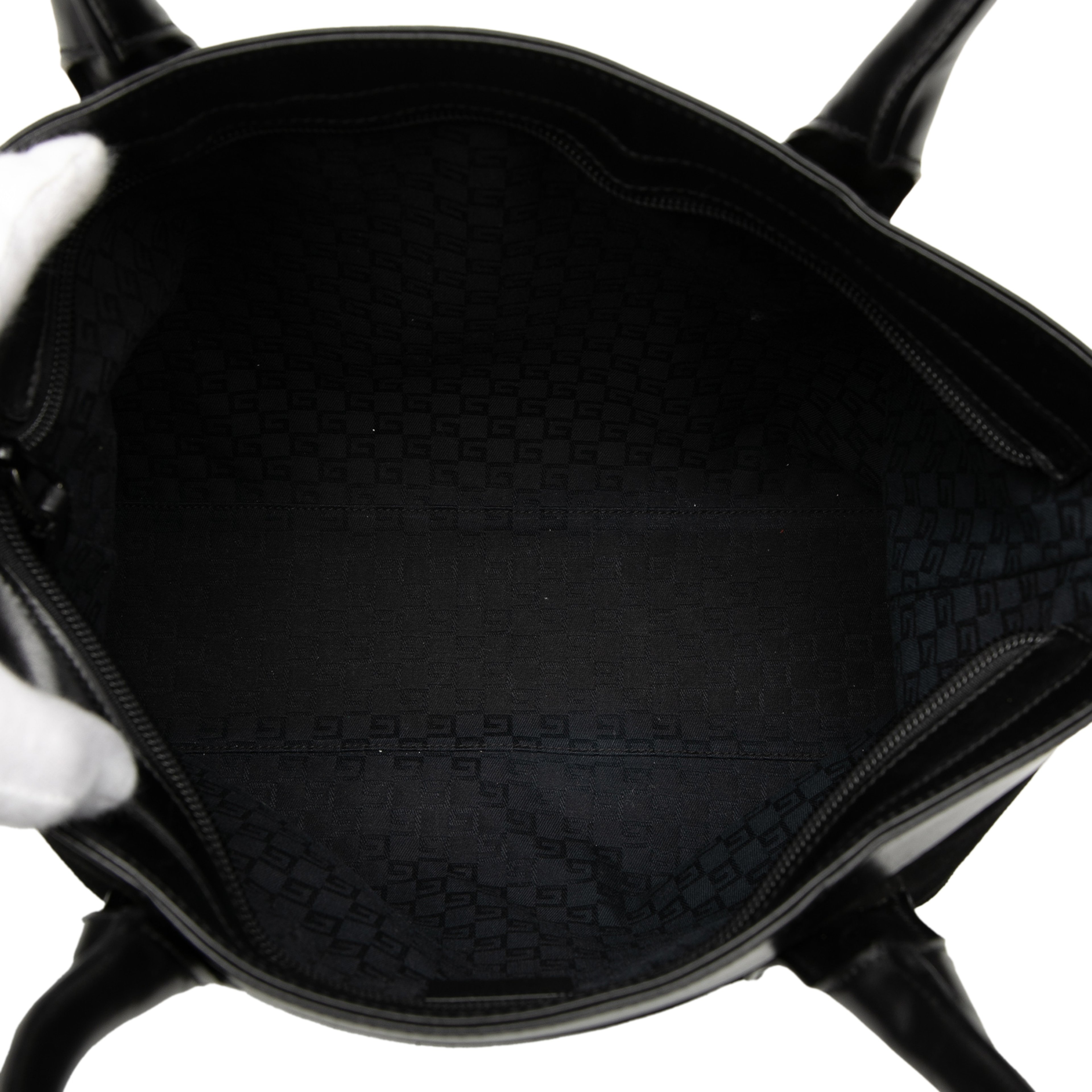 Gucci Suede Web Tote, från Luxclusif, i färgen black. Klicka för att öppna bilden i stort format