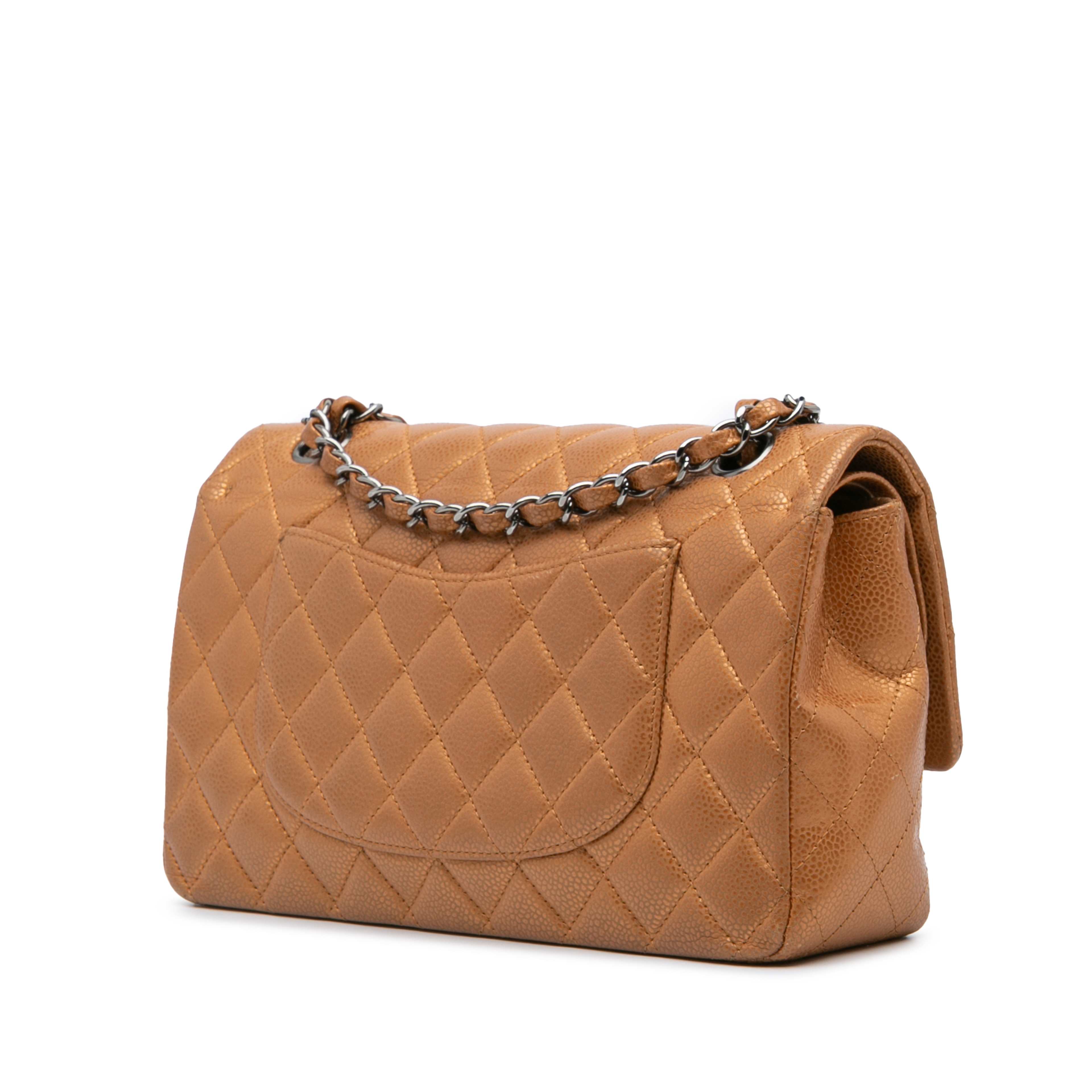 Chanel Medium Classic Metallic Caviar Double Flap