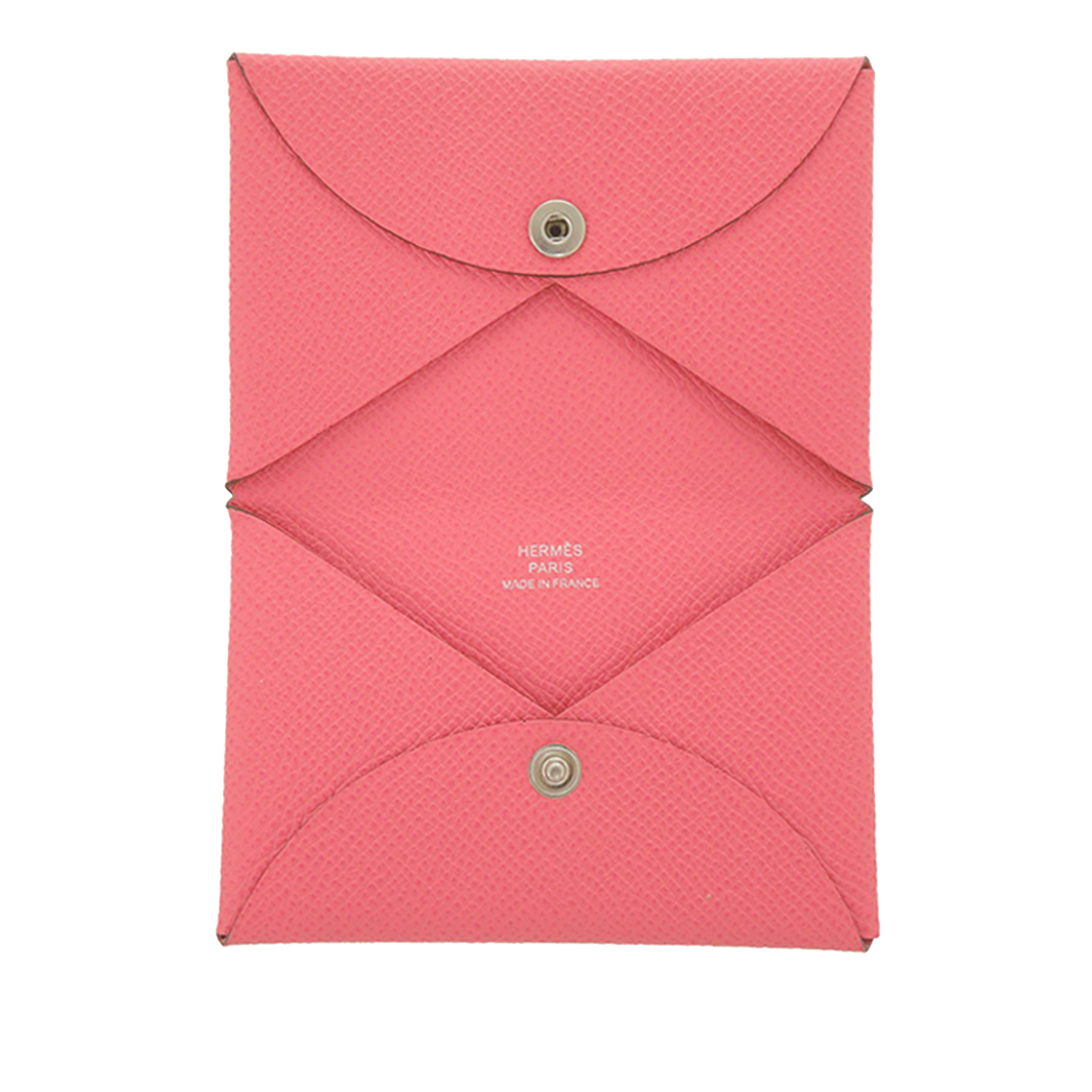 Hermès Epsom Calvi Duo Wallet, från Luxclusif, i färgen blush. Klicka för att öppna bilden i stort format