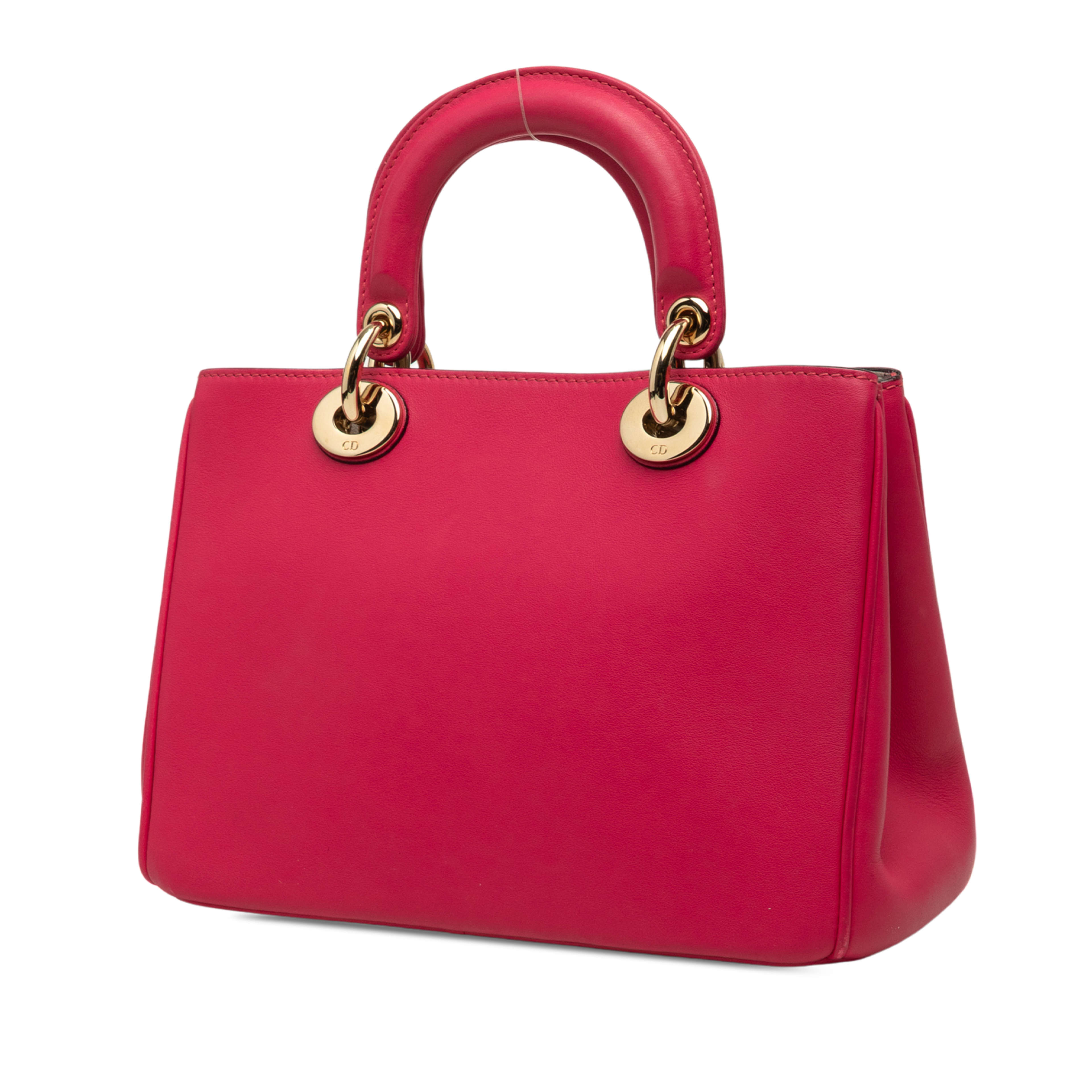 Dior Mini Leather Diorissimo Satchel, från Luxclusif, i färgen rosa. Klicka för att öppna bilden i stort format