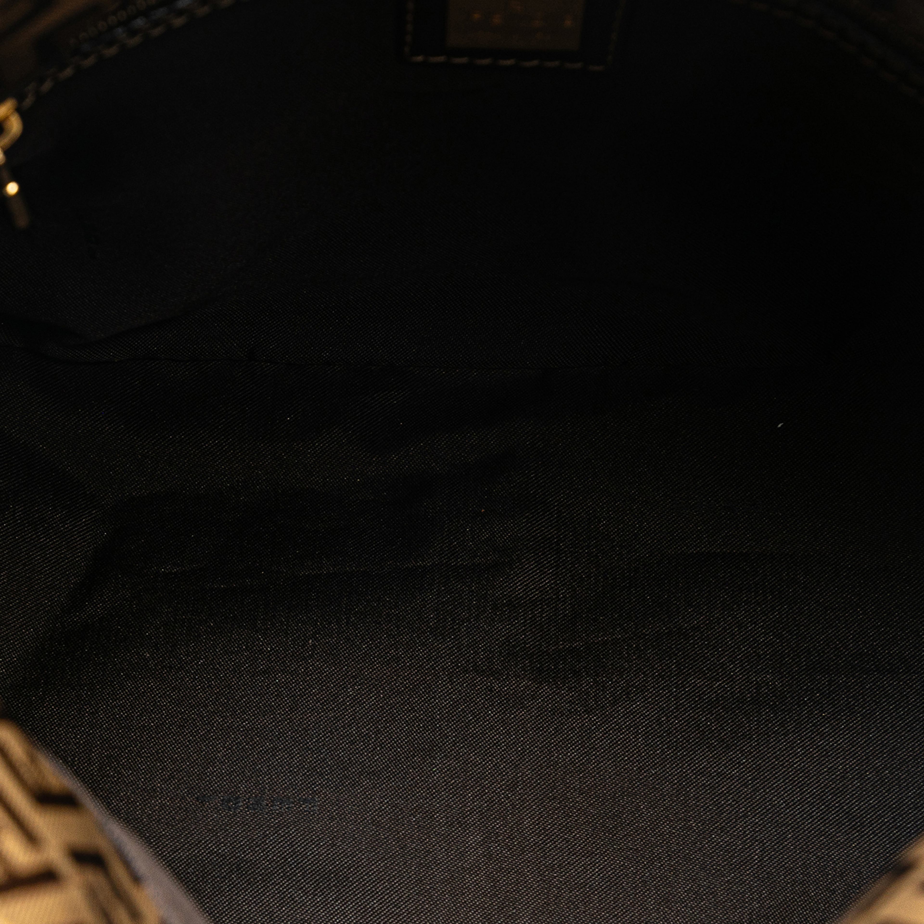 Fendi Zucchino Crystal Double Flap Shoulder Bag