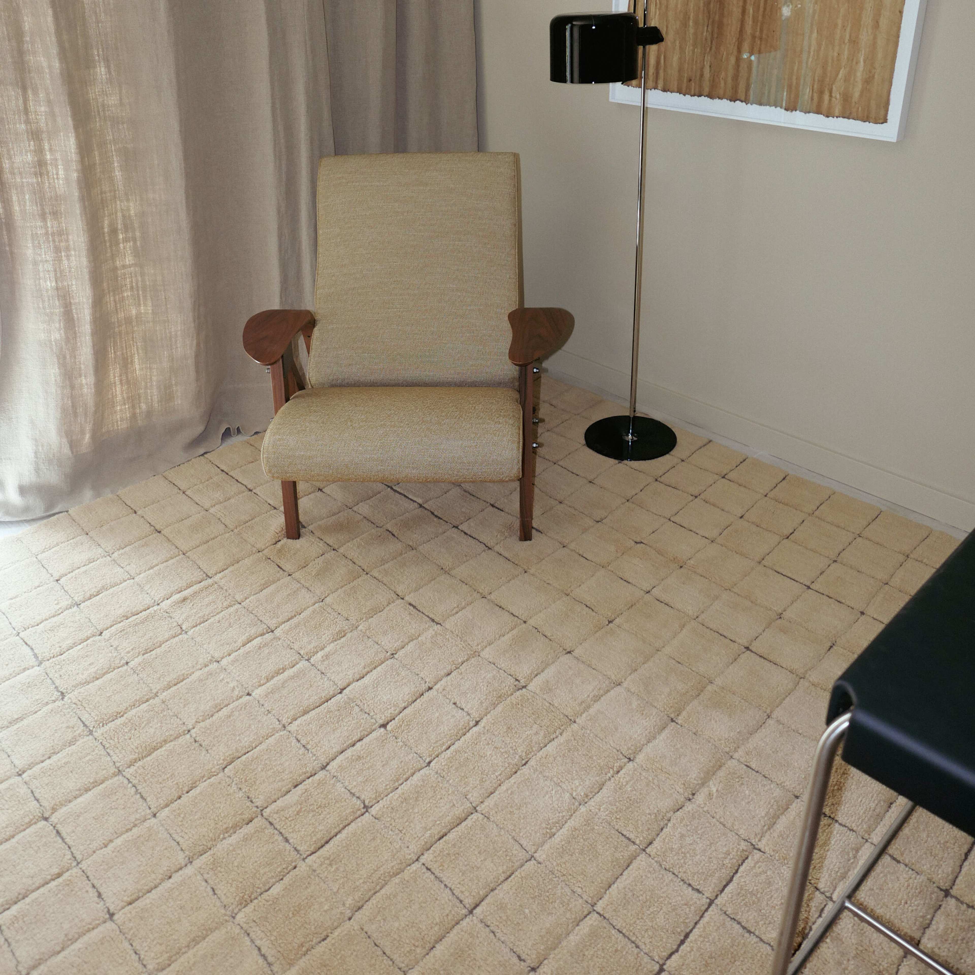 Tvättbar Ullmatta Mosaic 80x230 cm