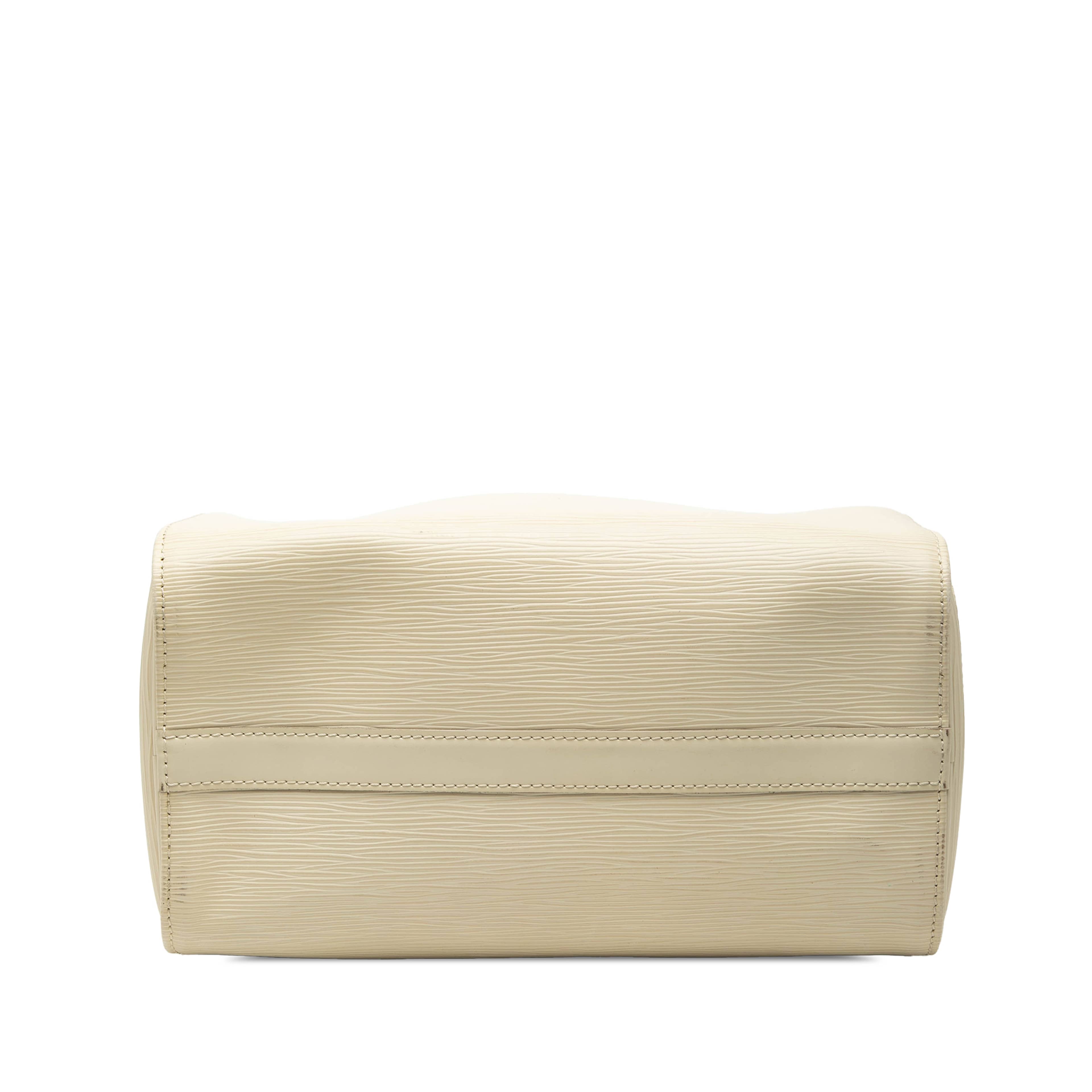 Louis Vuitton Epi Speedy 30, från Luxclusif, i färgen white. Klicka för att öppna bilden i stort format